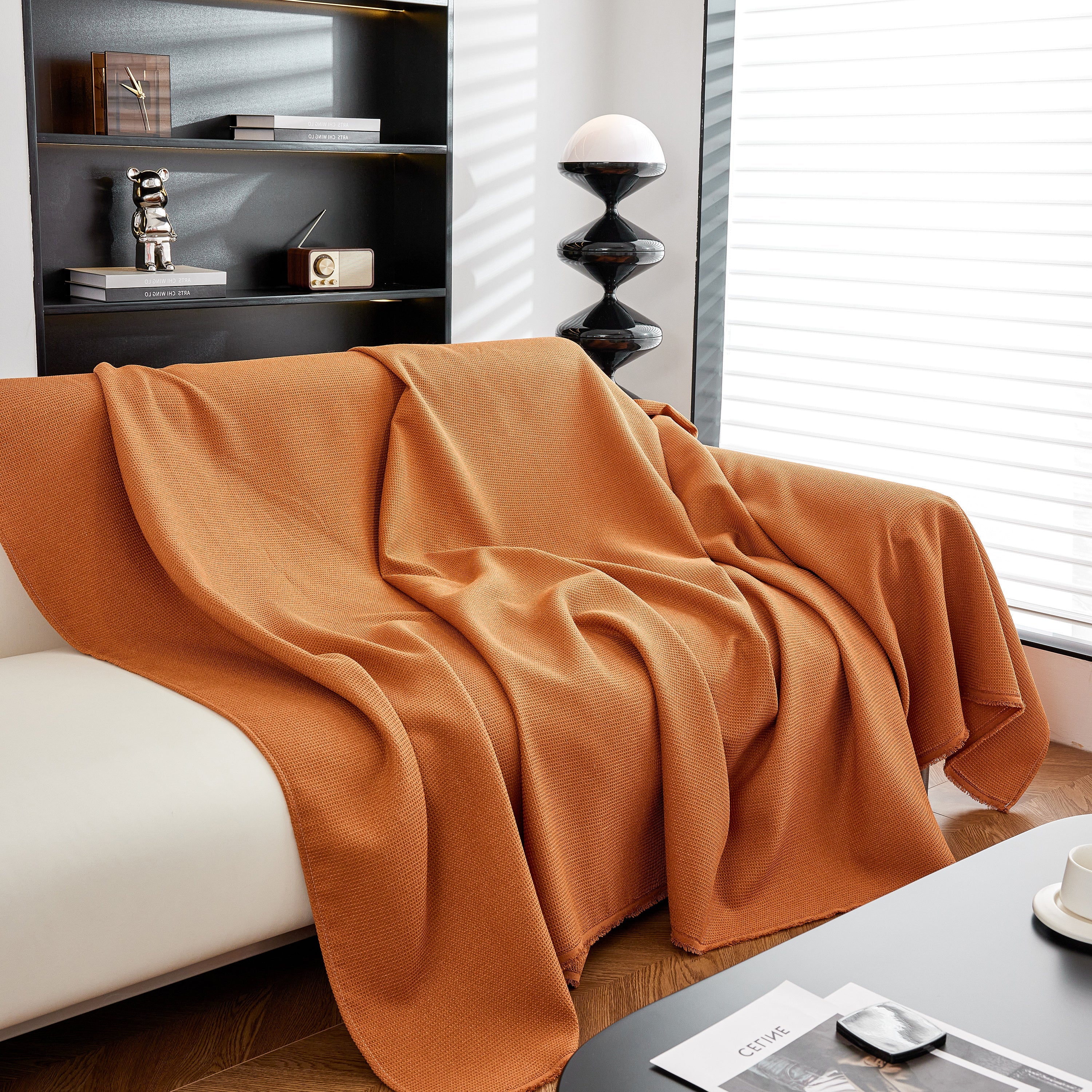 Waterproof Waffle Lattice Sofa Throw, Sofa Towel Cover for Couches, Simple Sofa Cover Blanket - Image 112