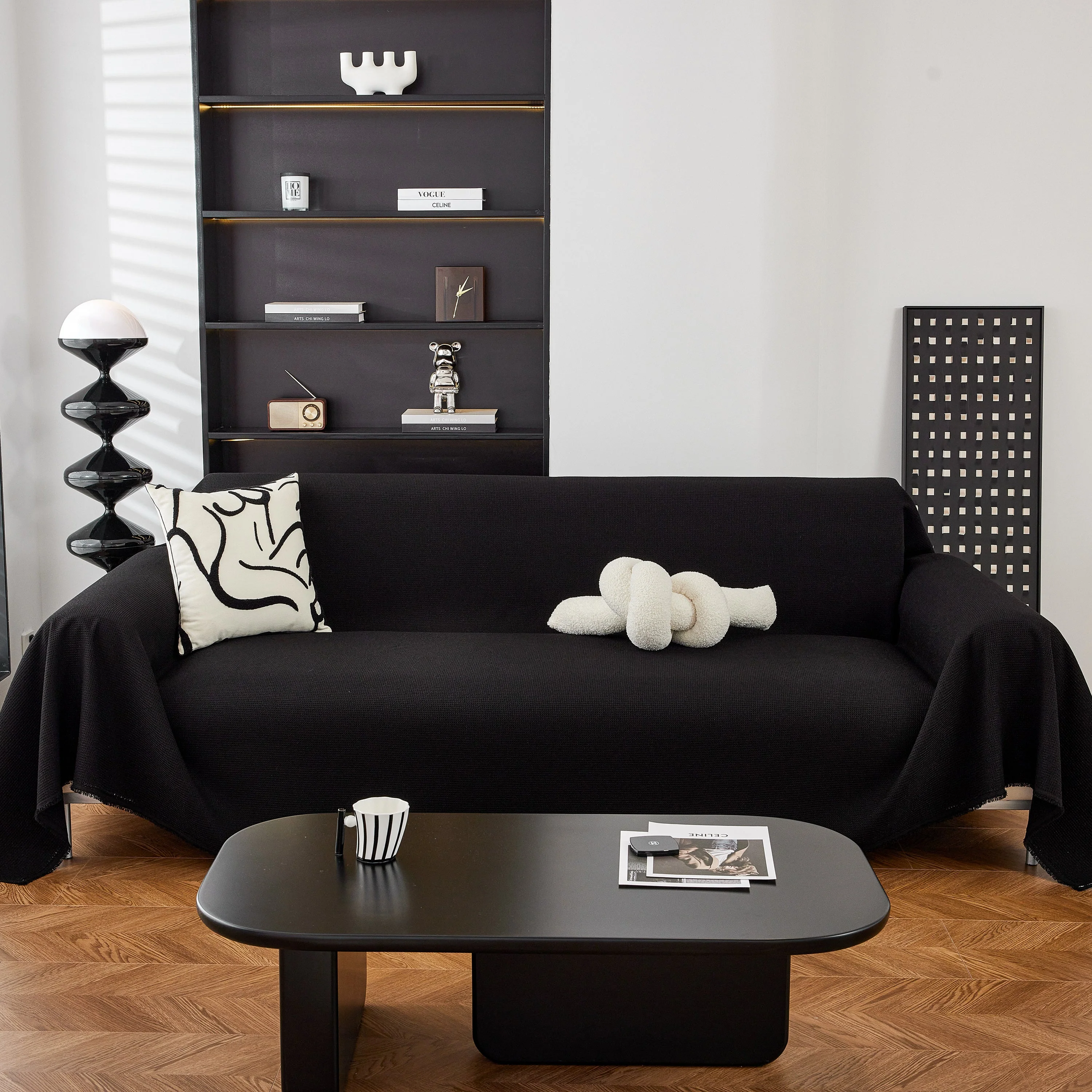 Waterproof Waffle Lattice Sofa Throw, Sofa Towel Cover for Couches, Simple Sofa Cover Blanket - Image 117