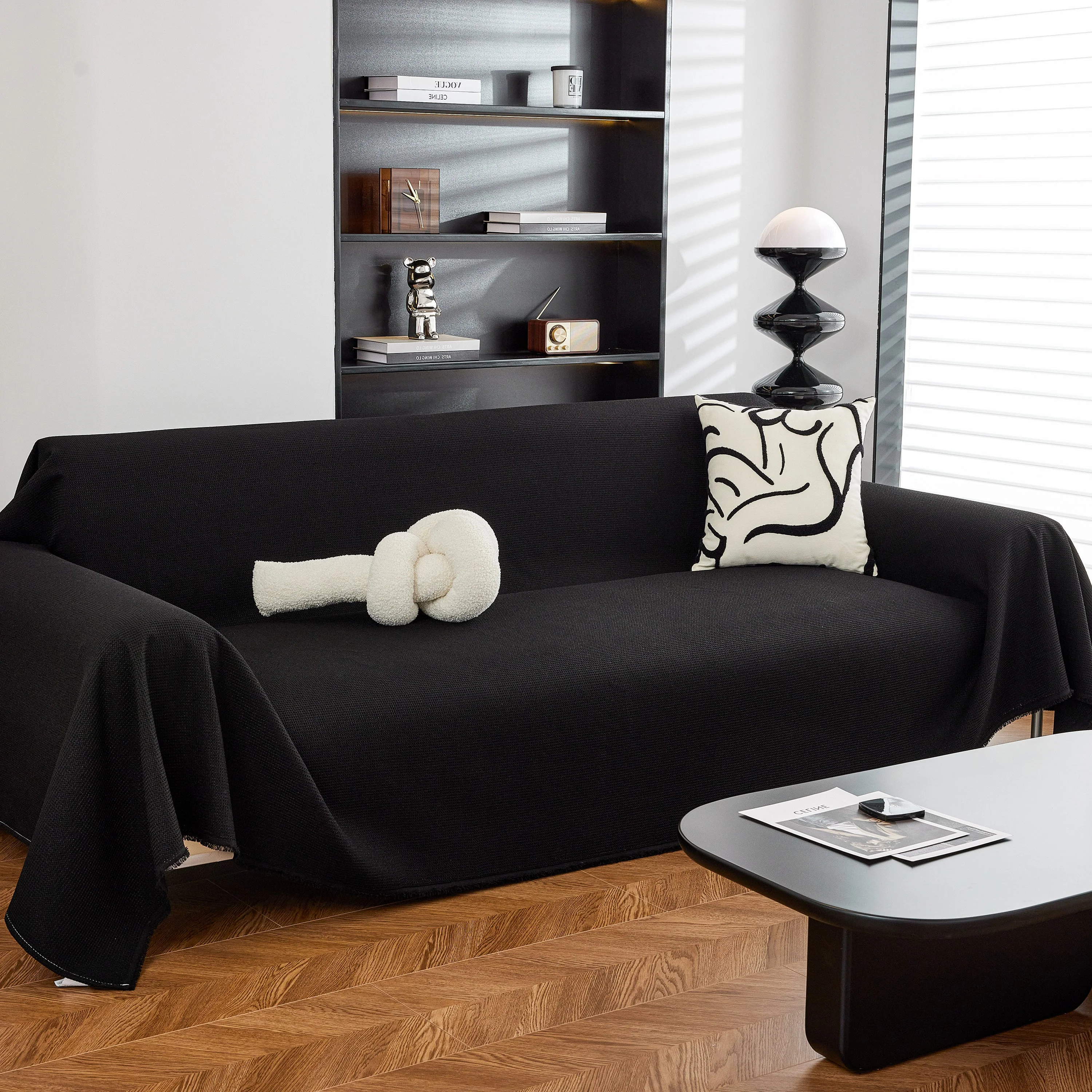 Waterproof Waffle Lattice Sofa Throw, Sofa Towel Cover for Couches, Simple Sofa Cover Blanket - Image 119