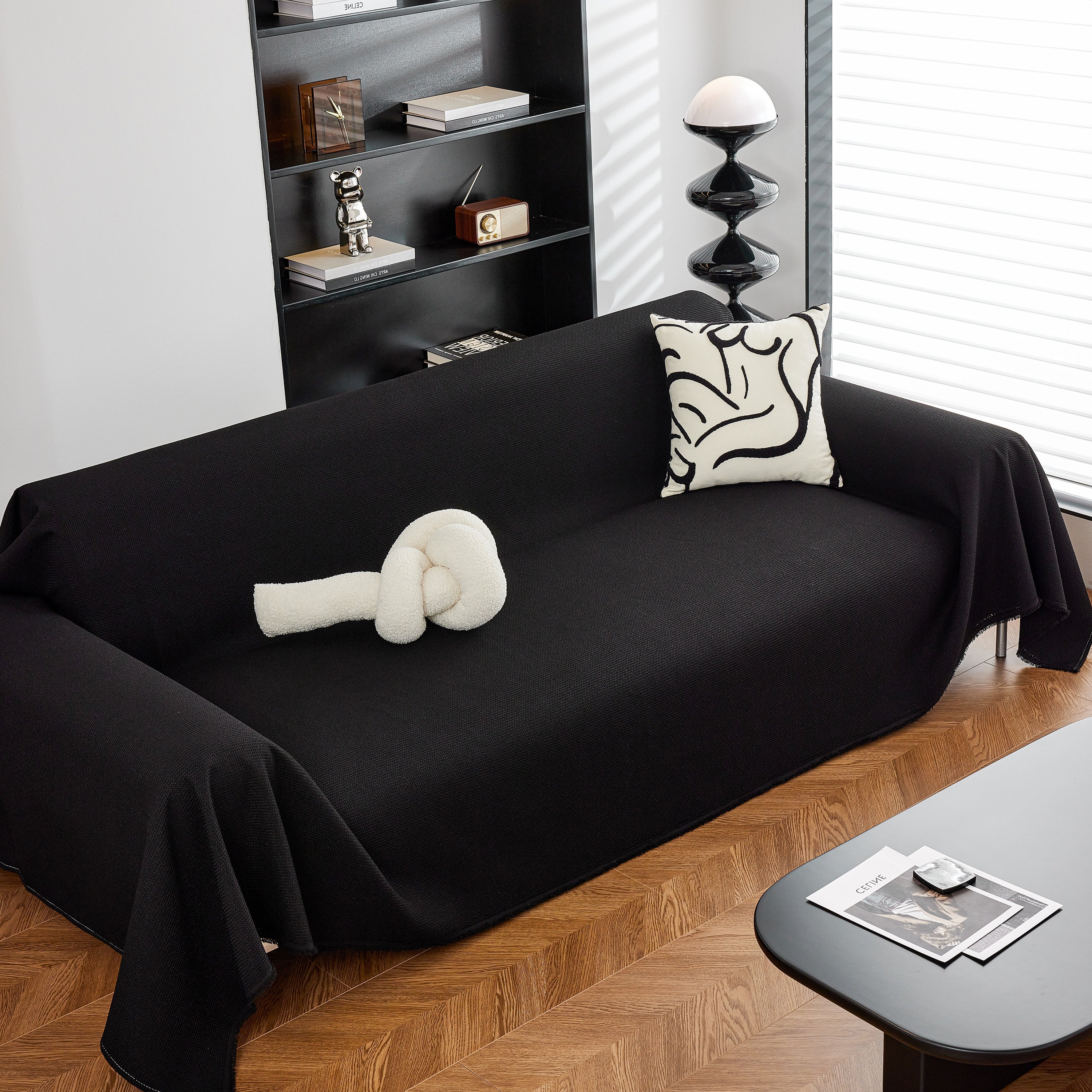 Waterproof Waffle Lattice Sofa Throw, Sofa Towel Cover for Couches, Simple Sofa Cover Blanket - Image 121
