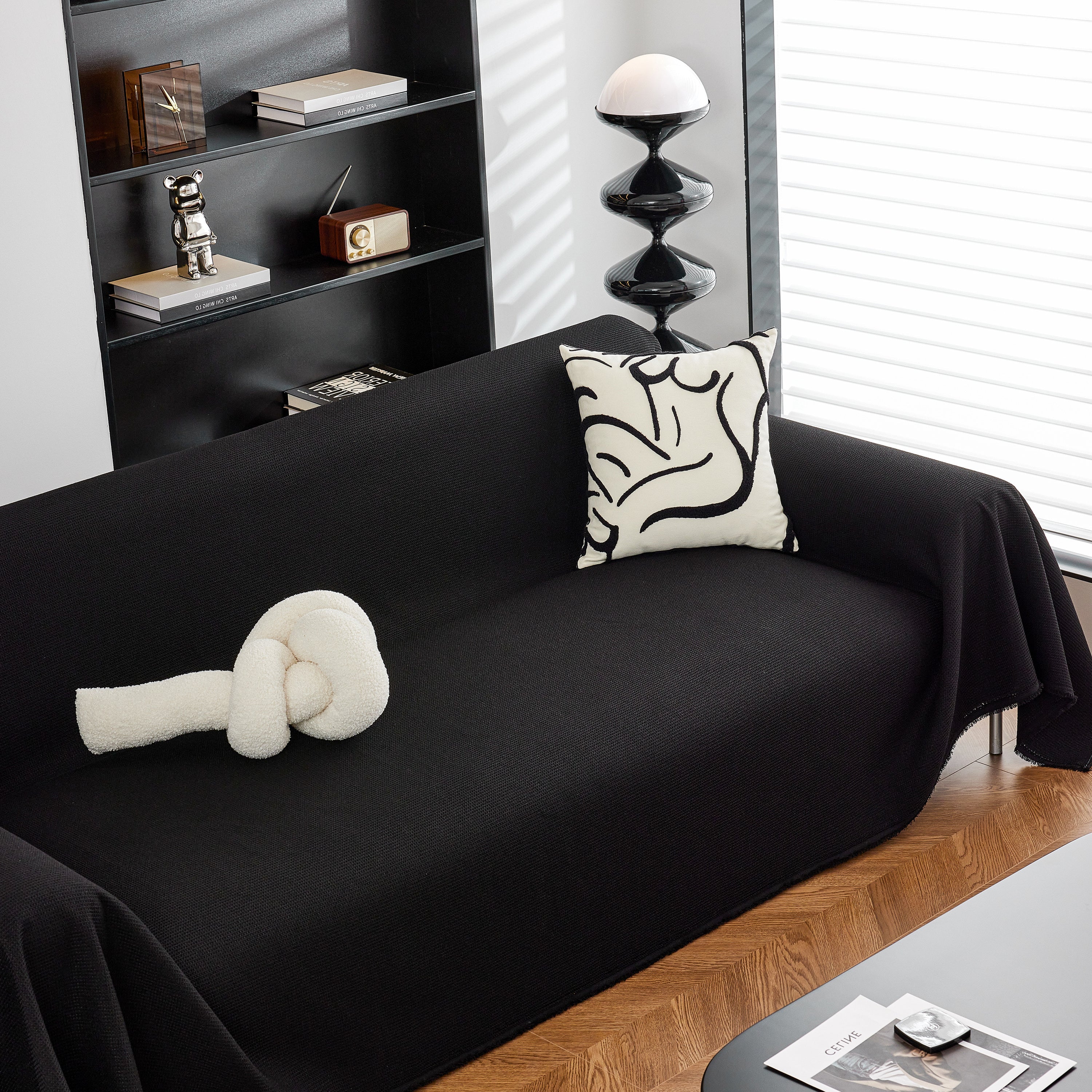 Waterproof Waffle Lattice Sofa Throw, Sofa Towel Cover for Couches, Simple Sofa Cover Blanket - Image 122