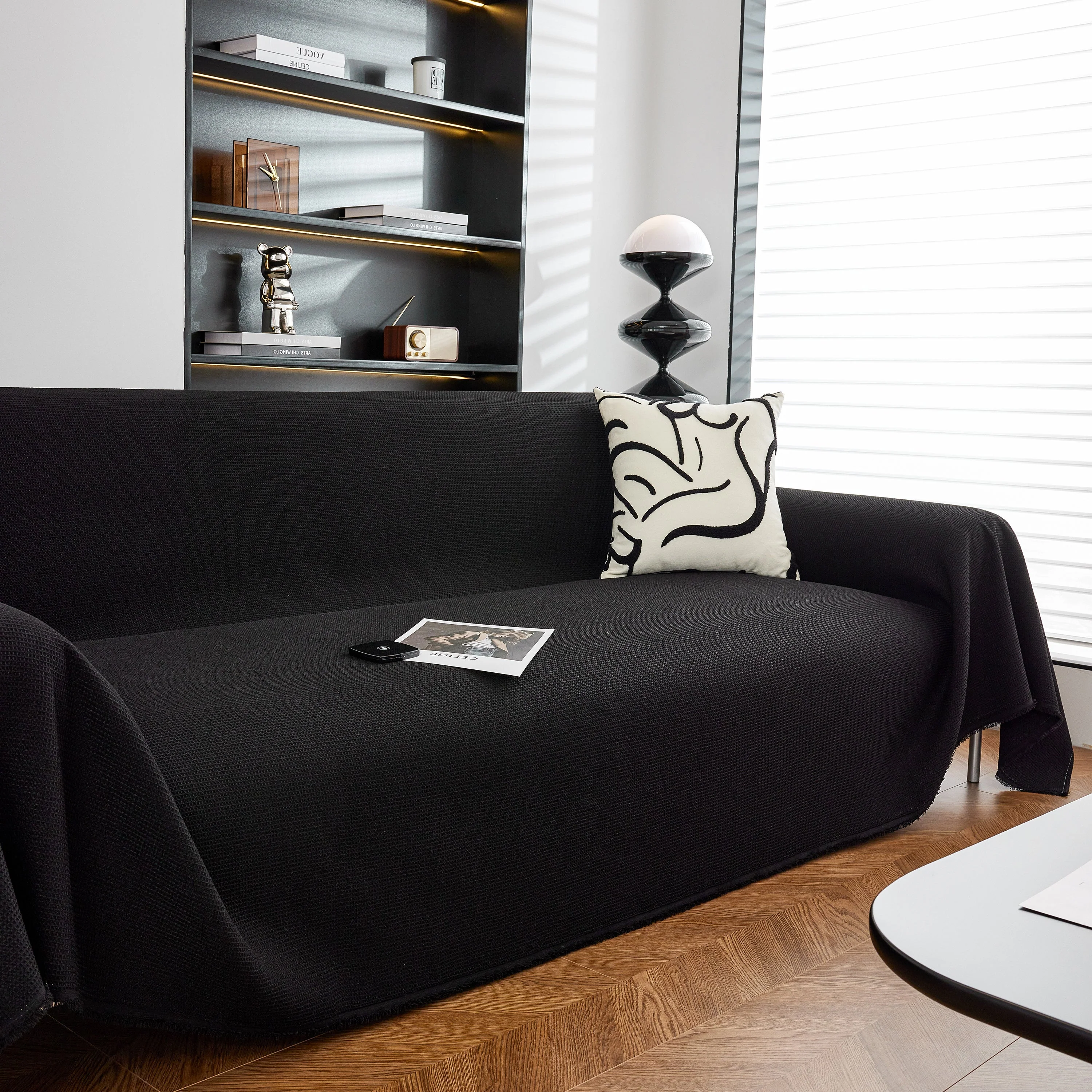 Waterproof Waffle Lattice Sofa Throw, Sofa Towel Cover for Couches, Simple Sofa Cover Blanket - Image 125