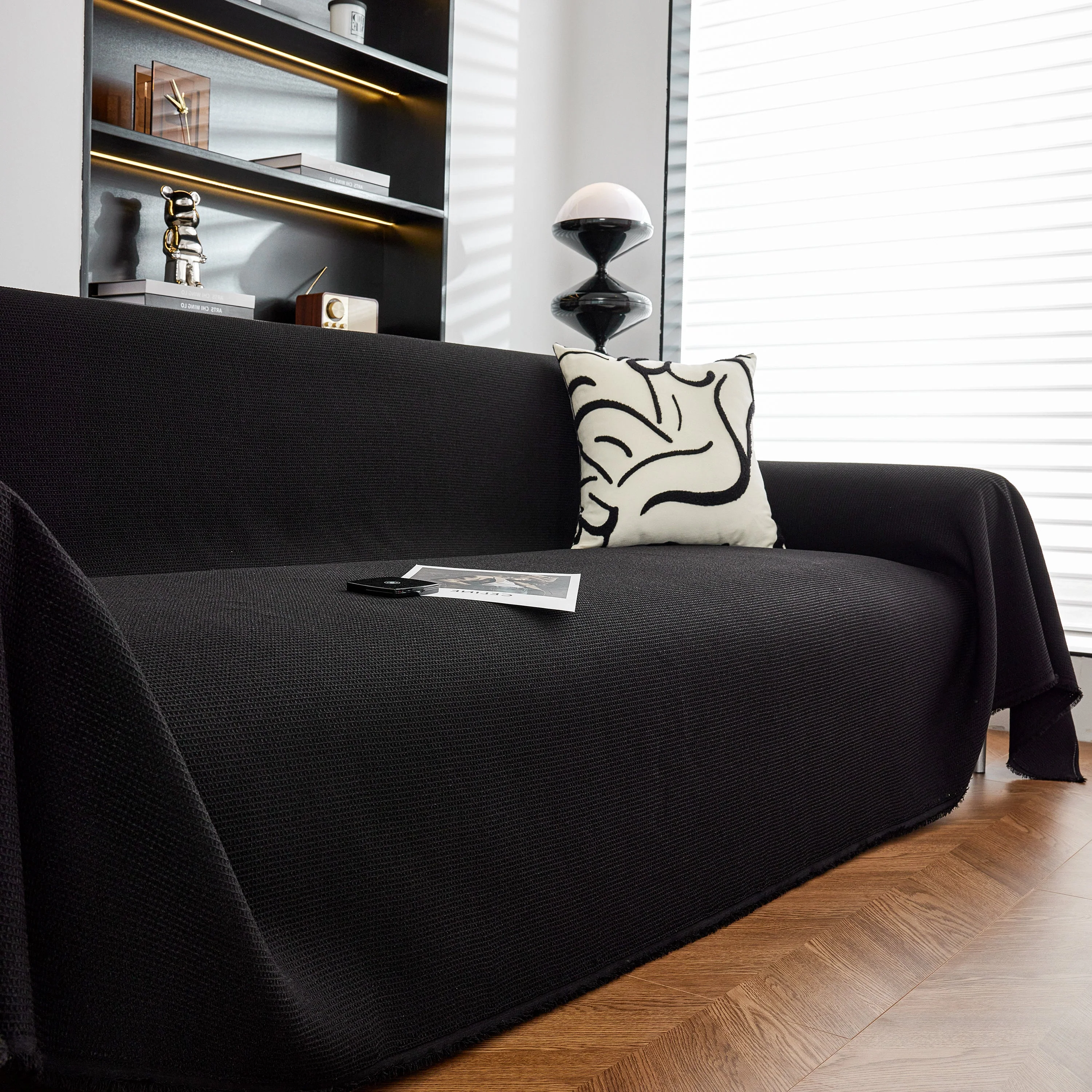 Waterproof Waffle Lattice Sofa Throw, Sofa Towel Cover for Couches, Simple Sofa Cover Blanket - Image 126