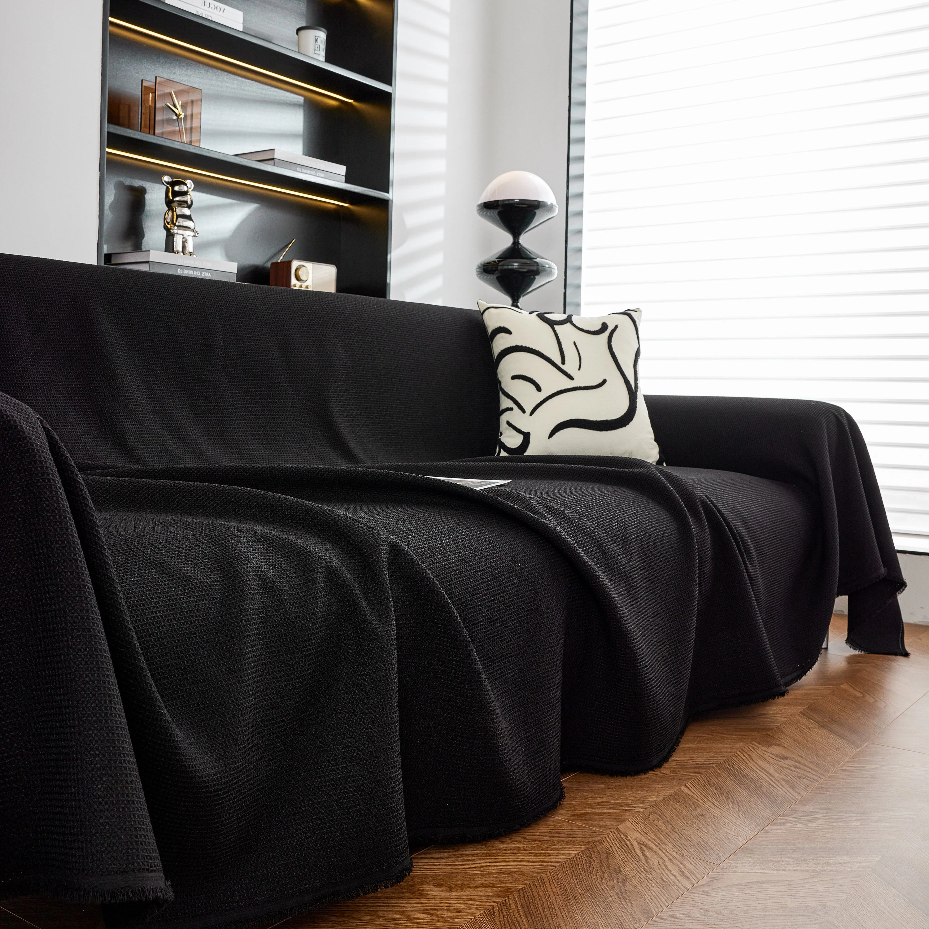 Waterproof Waffle Lattice Sofa Throw, Sofa Towel Cover for Couches, Simple Sofa Cover Blanket - Image 127