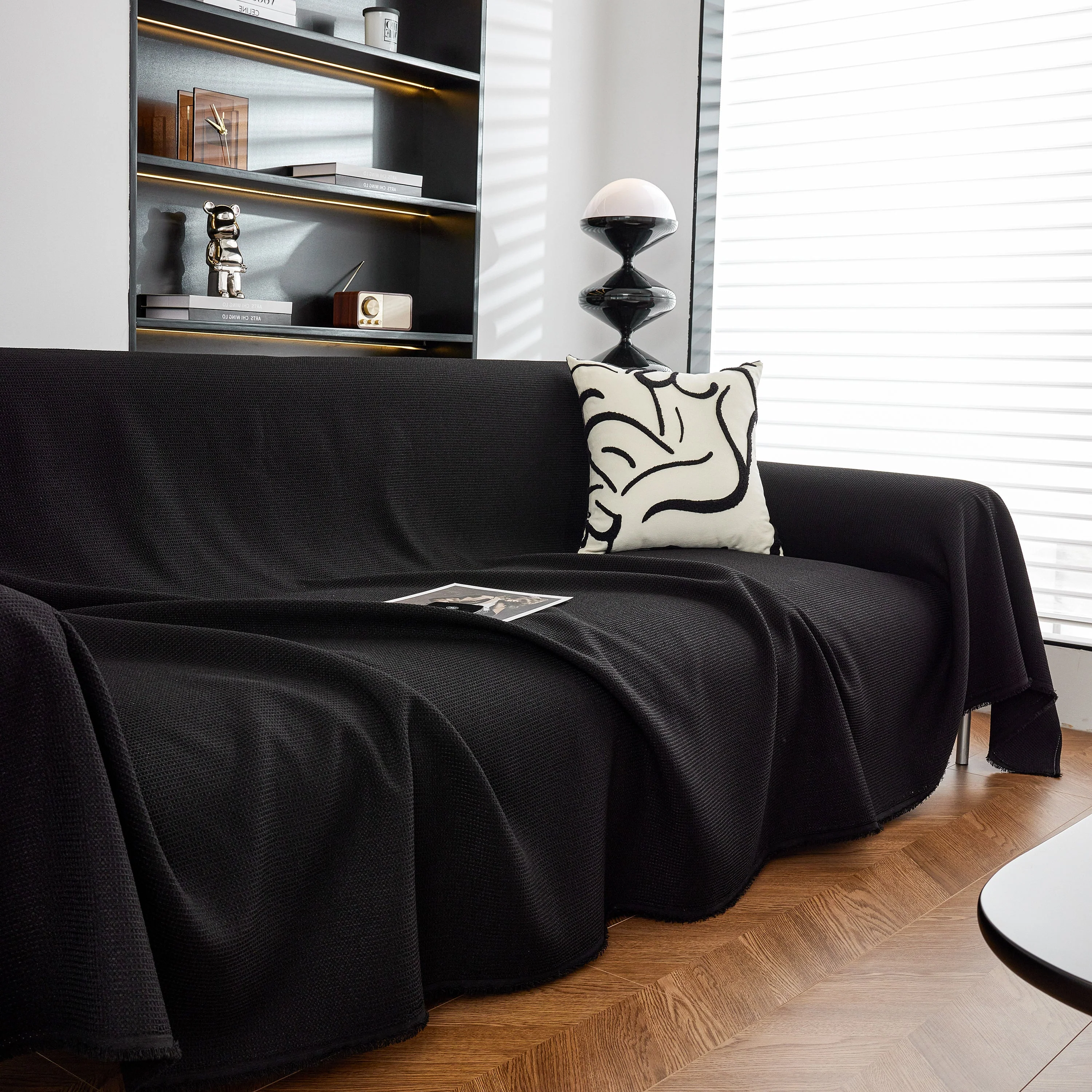 Waterproof Waffle Lattice Sofa Throw, Sofa Towel Cover for Couches, Simple Sofa Cover Blanket - Image 128