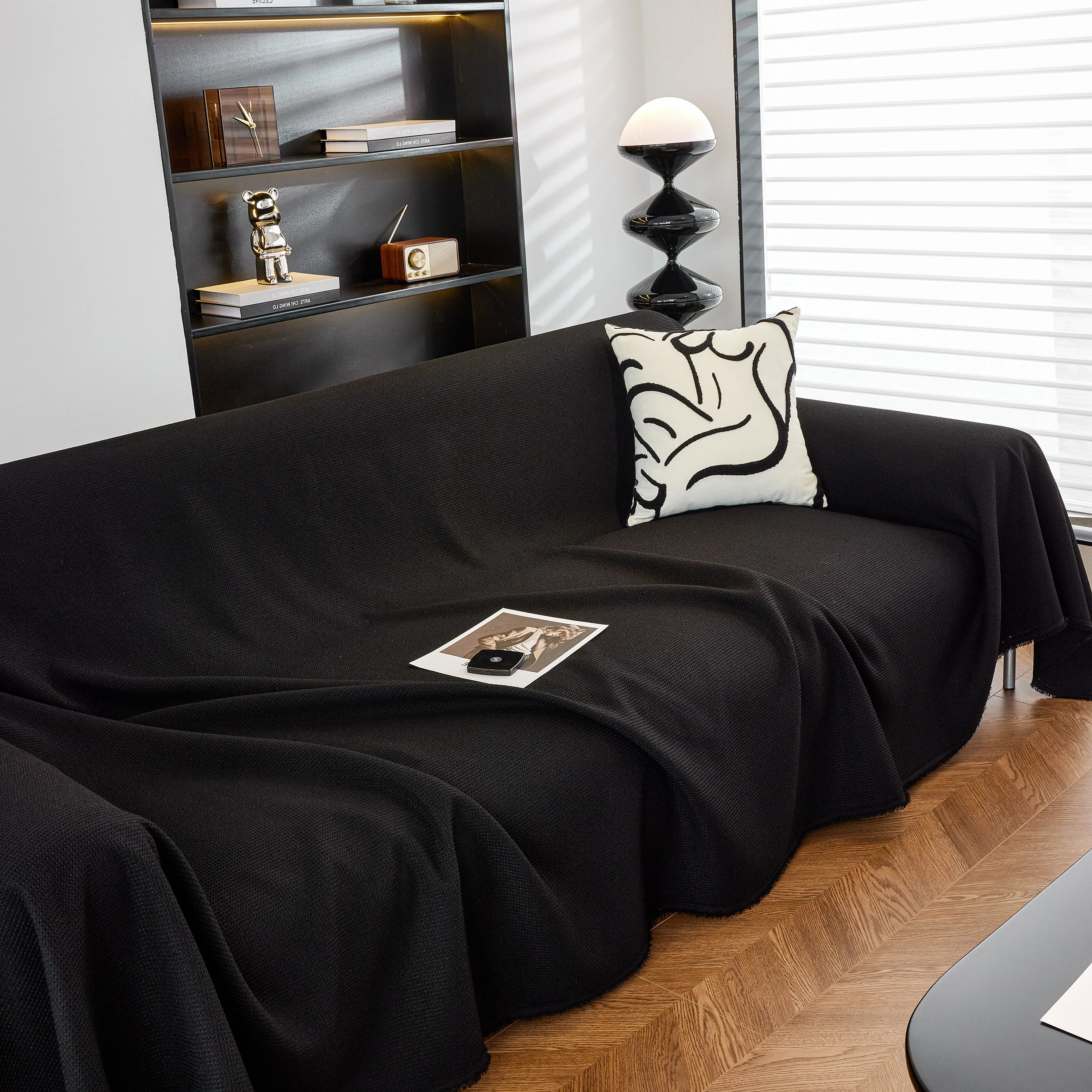 Waterproof Waffle Lattice Sofa Throw, Sofa Towel Cover for Couches, Simple Sofa Cover Blanket - Image 130