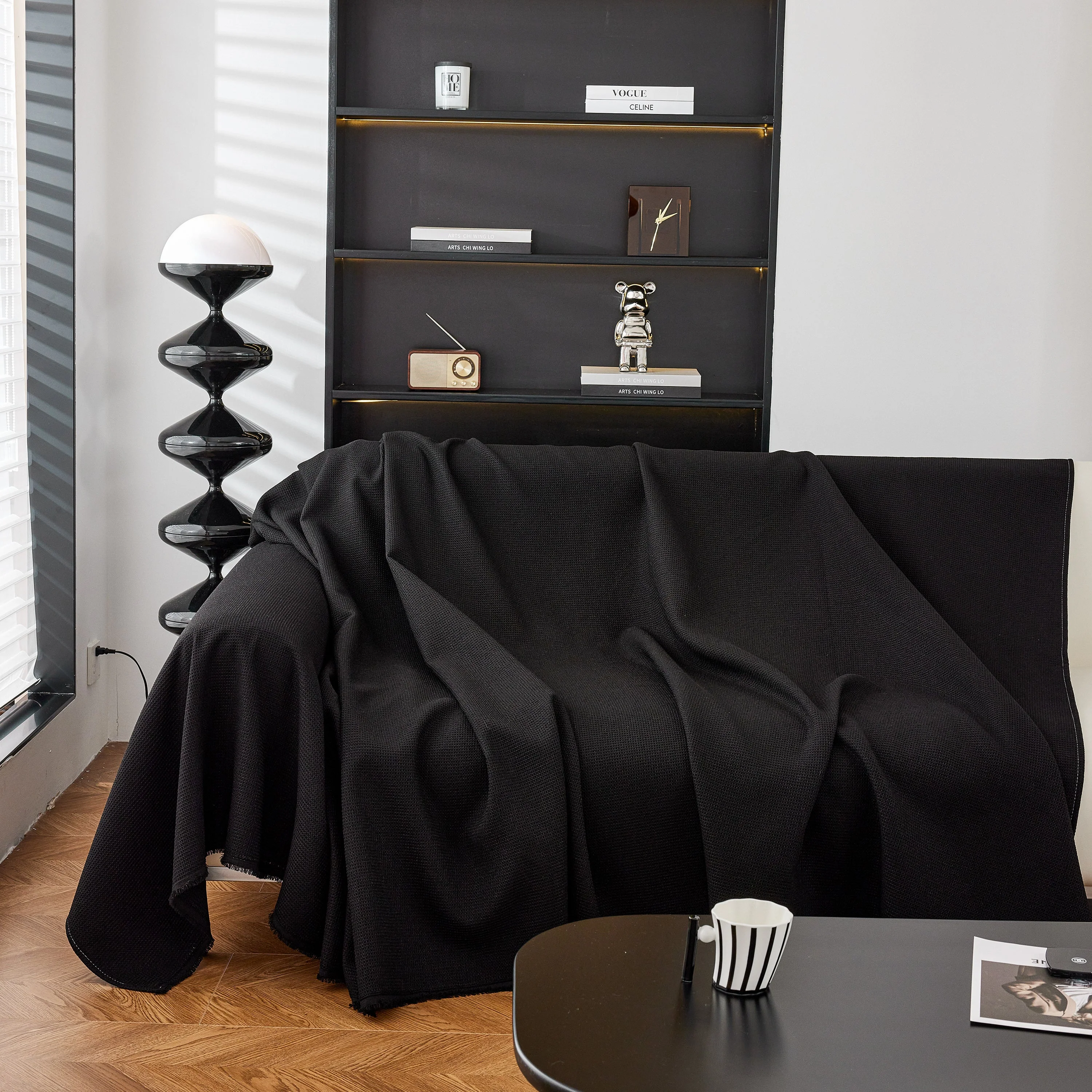 Waterproof Waffle Lattice Sofa Throw, Sofa Towel Cover for Couches, Simple Sofa Cover Blanket - Image 138