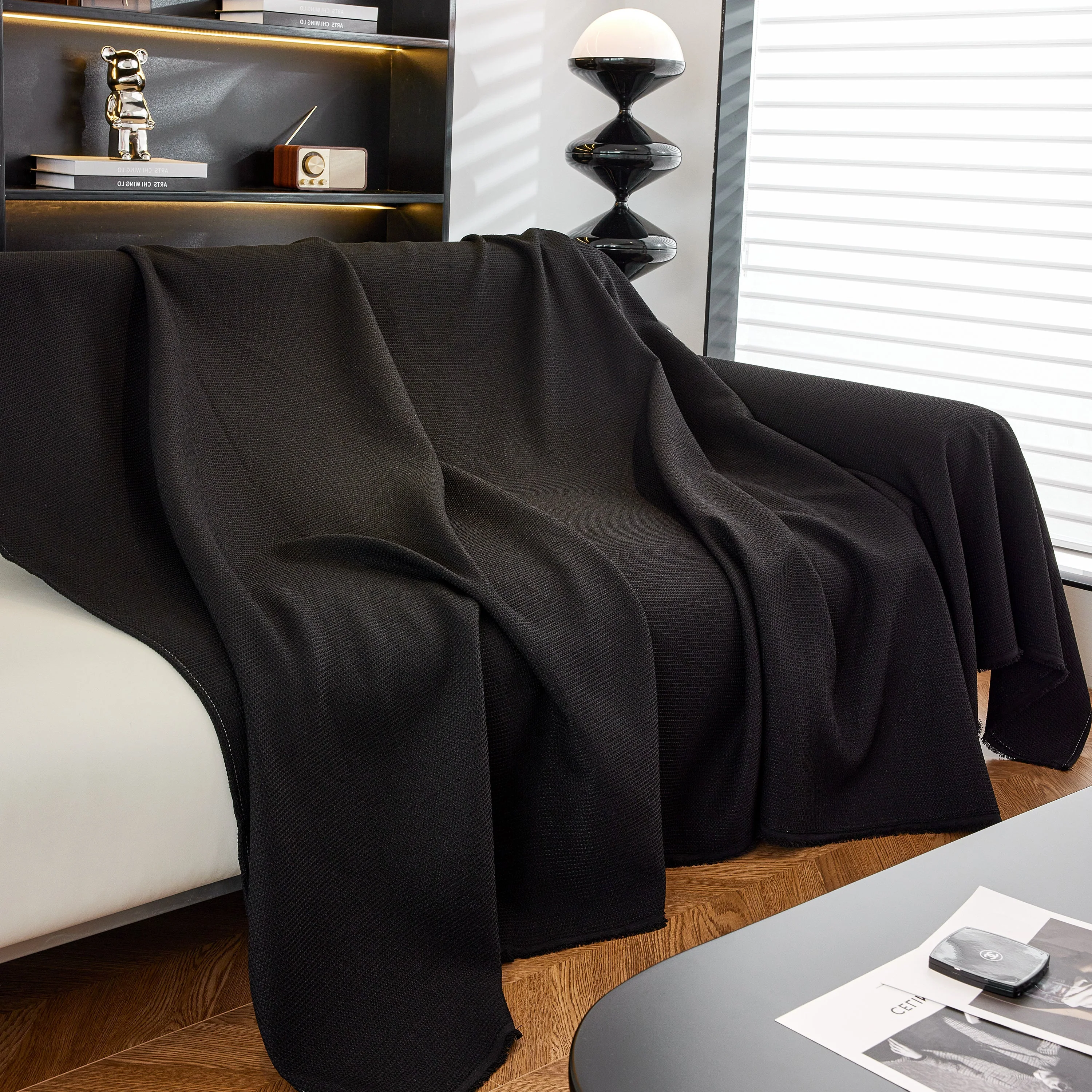Waterproof Waffle Lattice Sofa Throw, Sofa Towel Cover for Couches, Simple Sofa Cover Blanket - Image 140