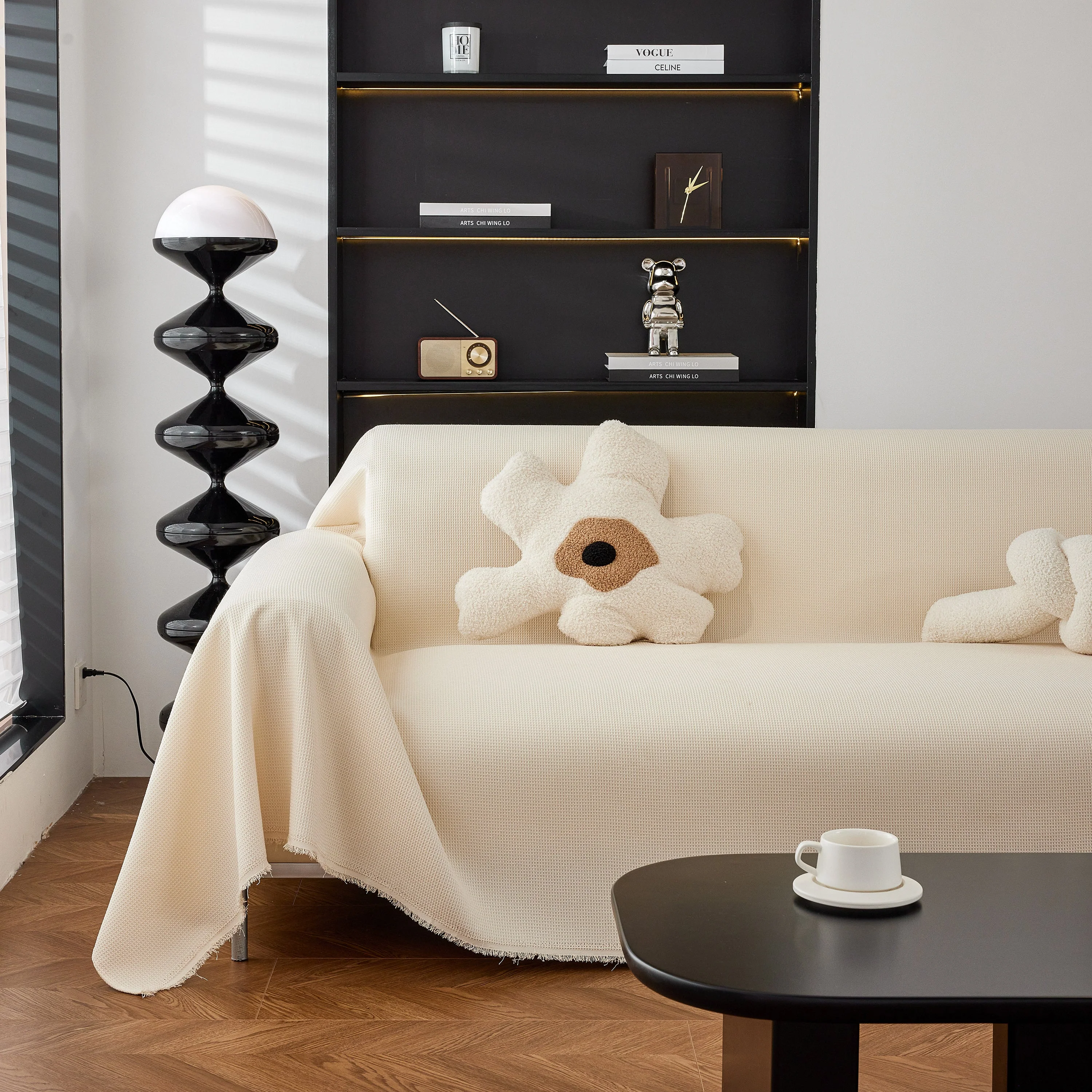 Waterproof Waffle Lattice Sofa Throw, Sofa Towel Cover for Couches, Simple Sofa Cover Blanket - Image 146