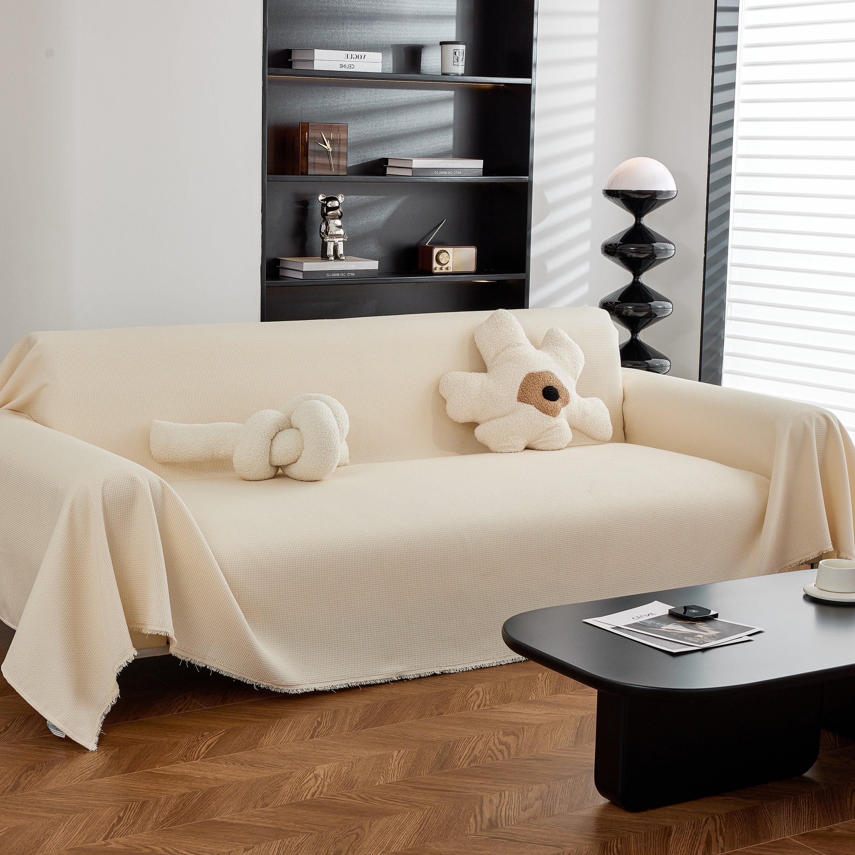 Waterproof Waffle Lattice Sofa Throw, Sofa Towel Cover for Couches, Simple Sofa Cover Blanket - Image 147