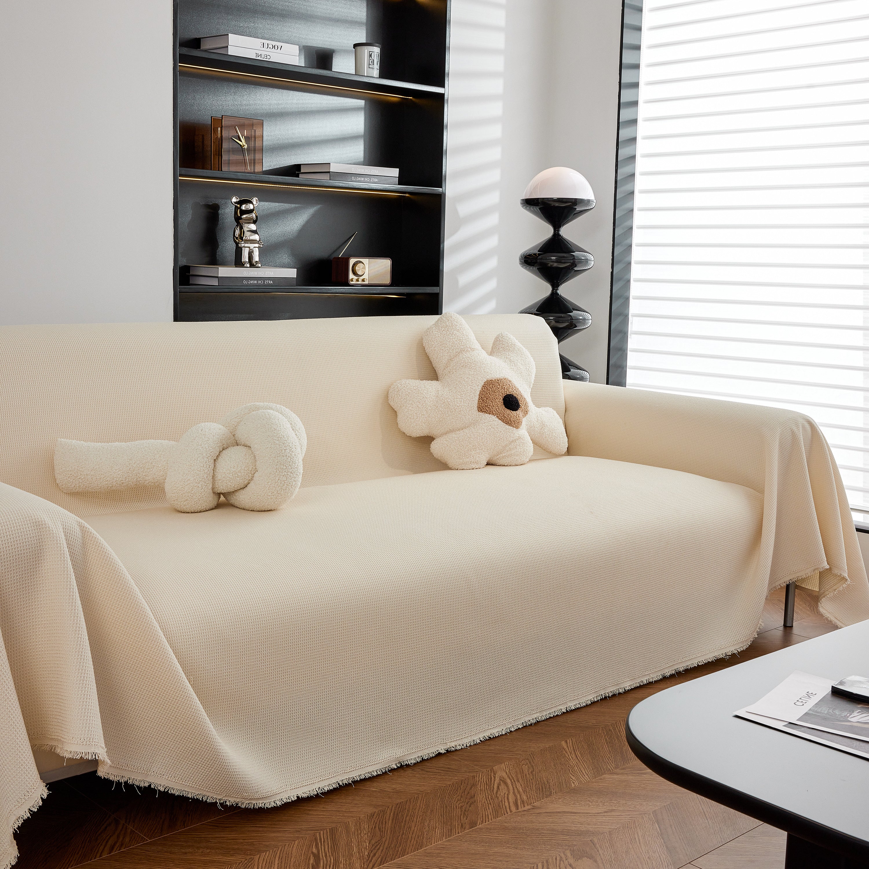 Waterproof Waffle Lattice Sofa Throw, Sofa Towel Cover for Couches, Simple Sofa Cover Blanket - Image 154