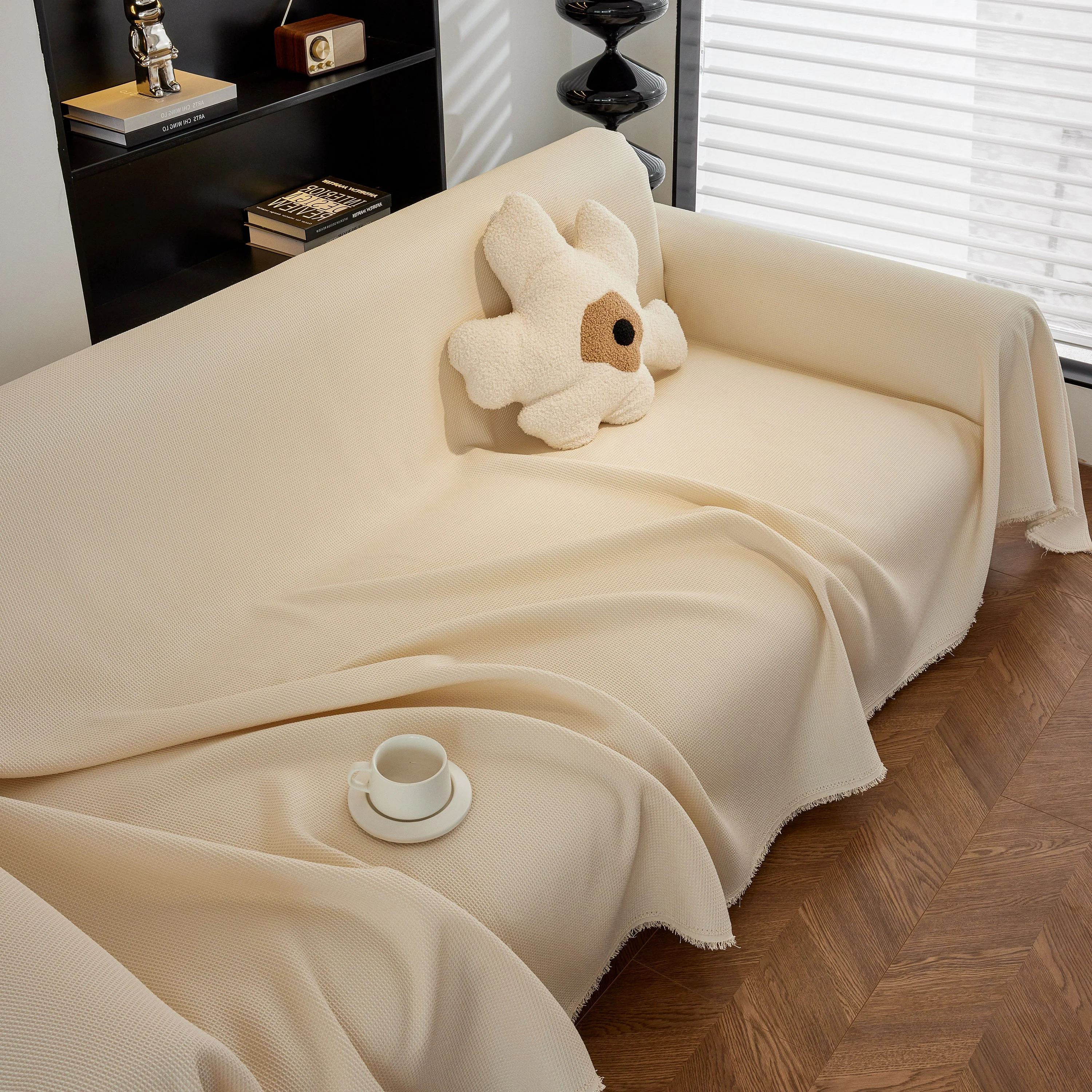 Waterproof Waffle Lattice Sofa Throw, Sofa Towel Cover for Couches, Simple Sofa Cover Blanket - Image 163