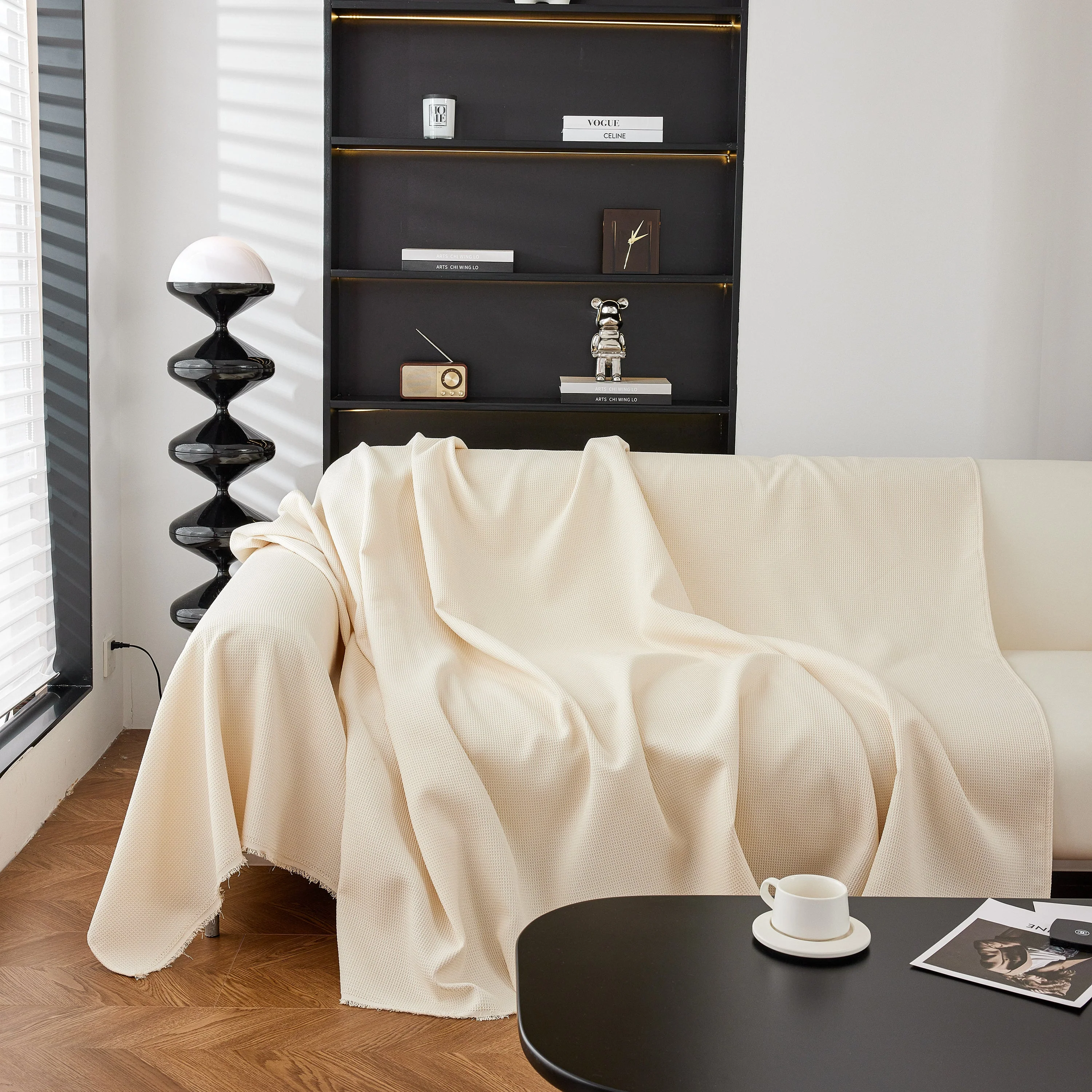 Waterproof Waffle Lattice Sofa Throw, Sofa Towel Cover for Couches, Simple Sofa Cover Blanket - Image 167
