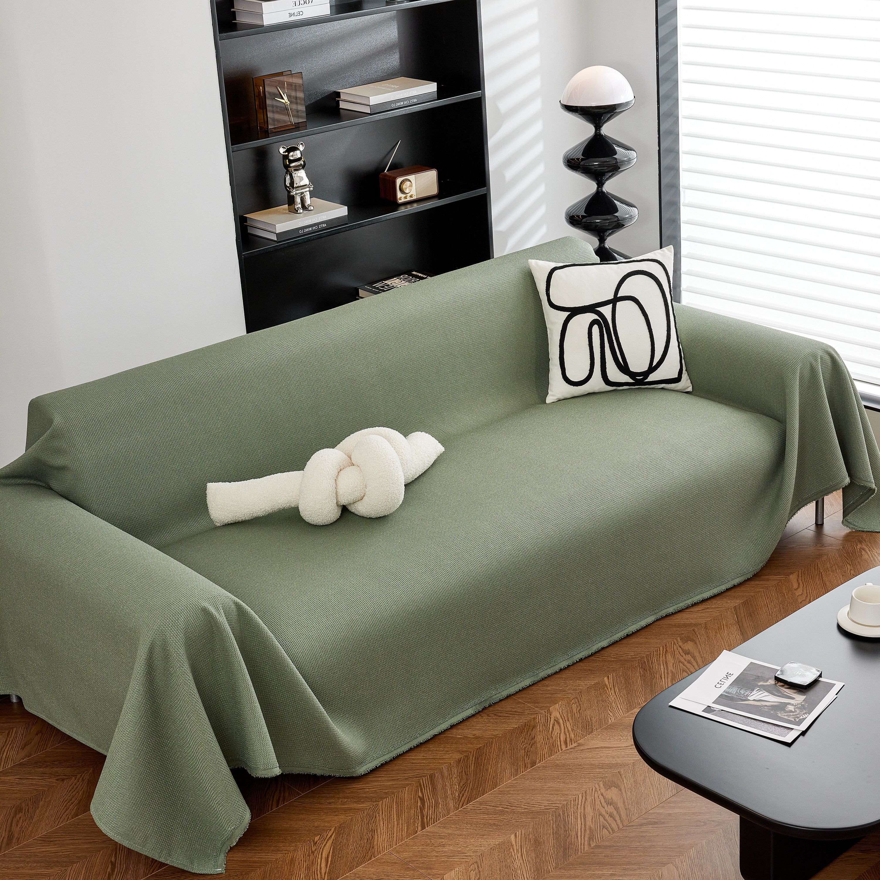 Waterproof Waffle Lattice Sofa Throw, Sofa Towel Cover for Couches, Simple Sofa Cover Blanket - Image 177