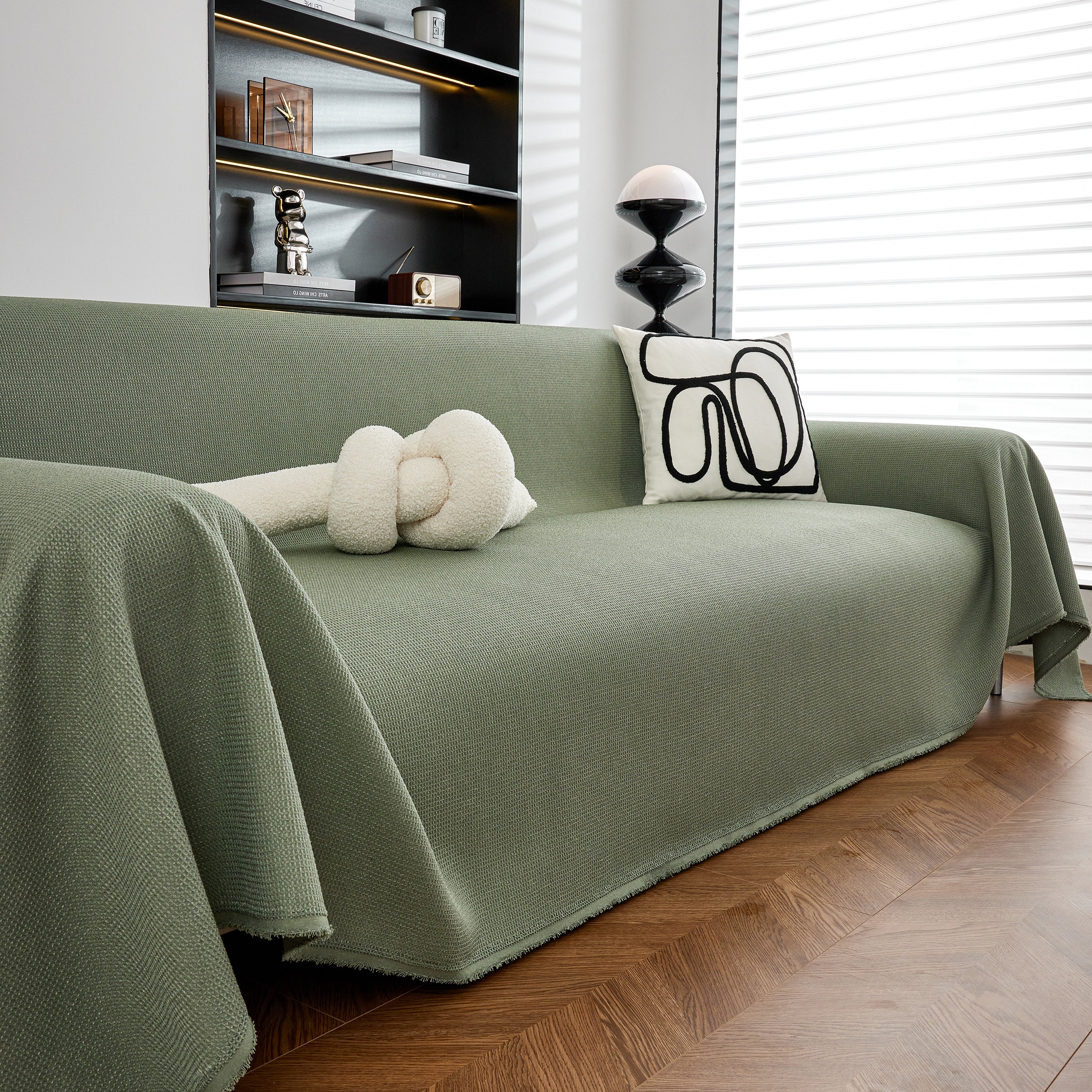 Waterproof Waffle Lattice Sofa Throw, Sofa Towel Cover for Couches, Simple Sofa Cover Blanket - Image 180