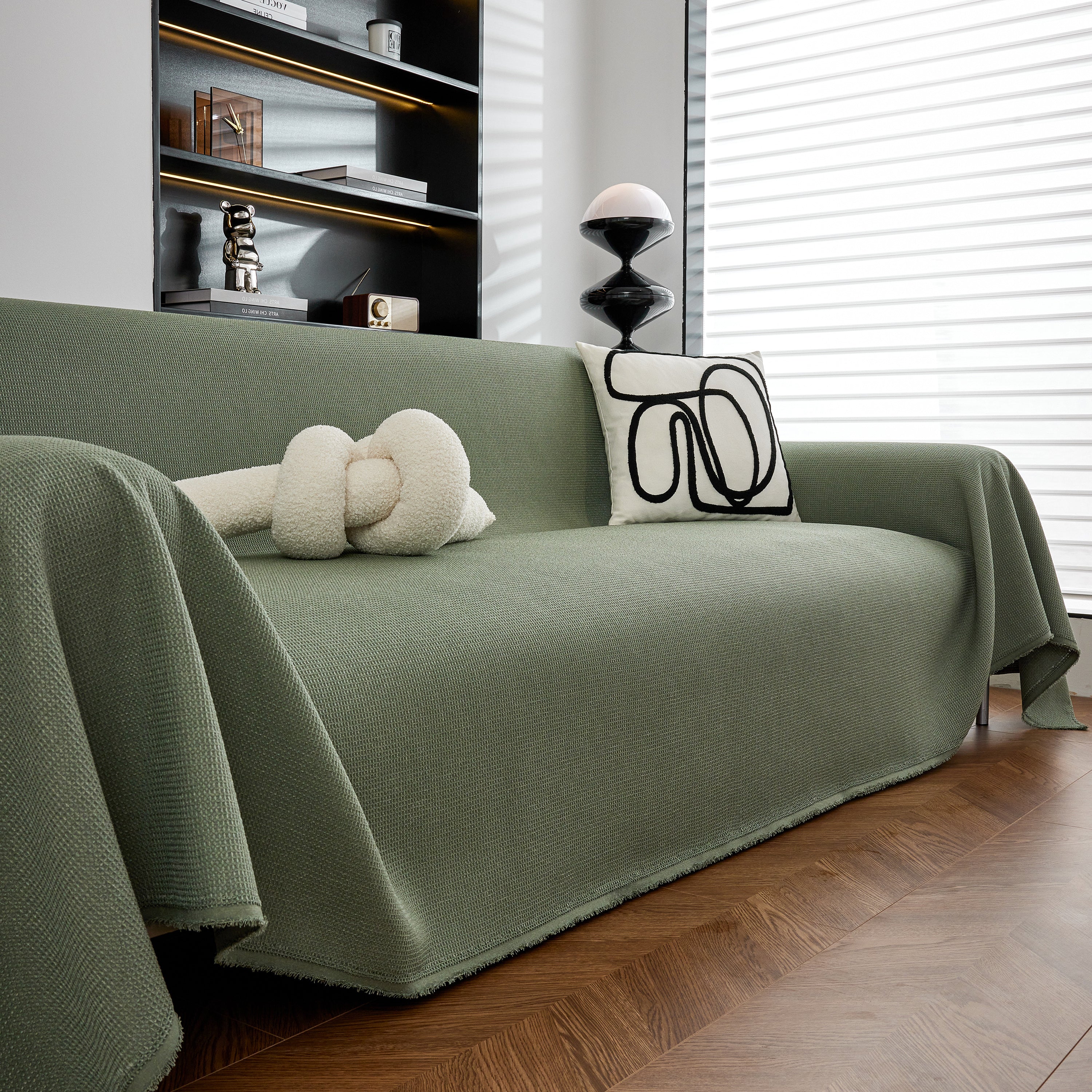 Waterproof Waffle Lattice Sofa Throw, Sofa Towel Cover for Couches, Simple Sofa Cover Blanket - Image 181