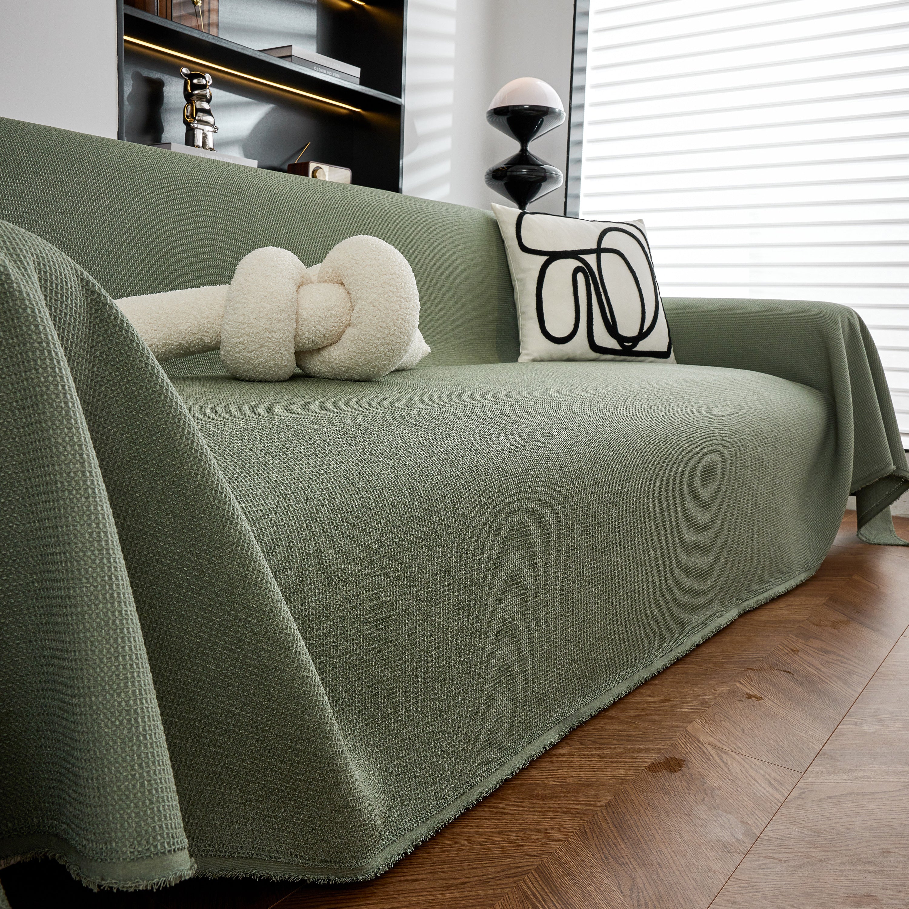 Waterproof Waffle Lattice Sofa Throw, Sofa Towel Cover for Couches, Simple Sofa Cover Blanket - Image 182