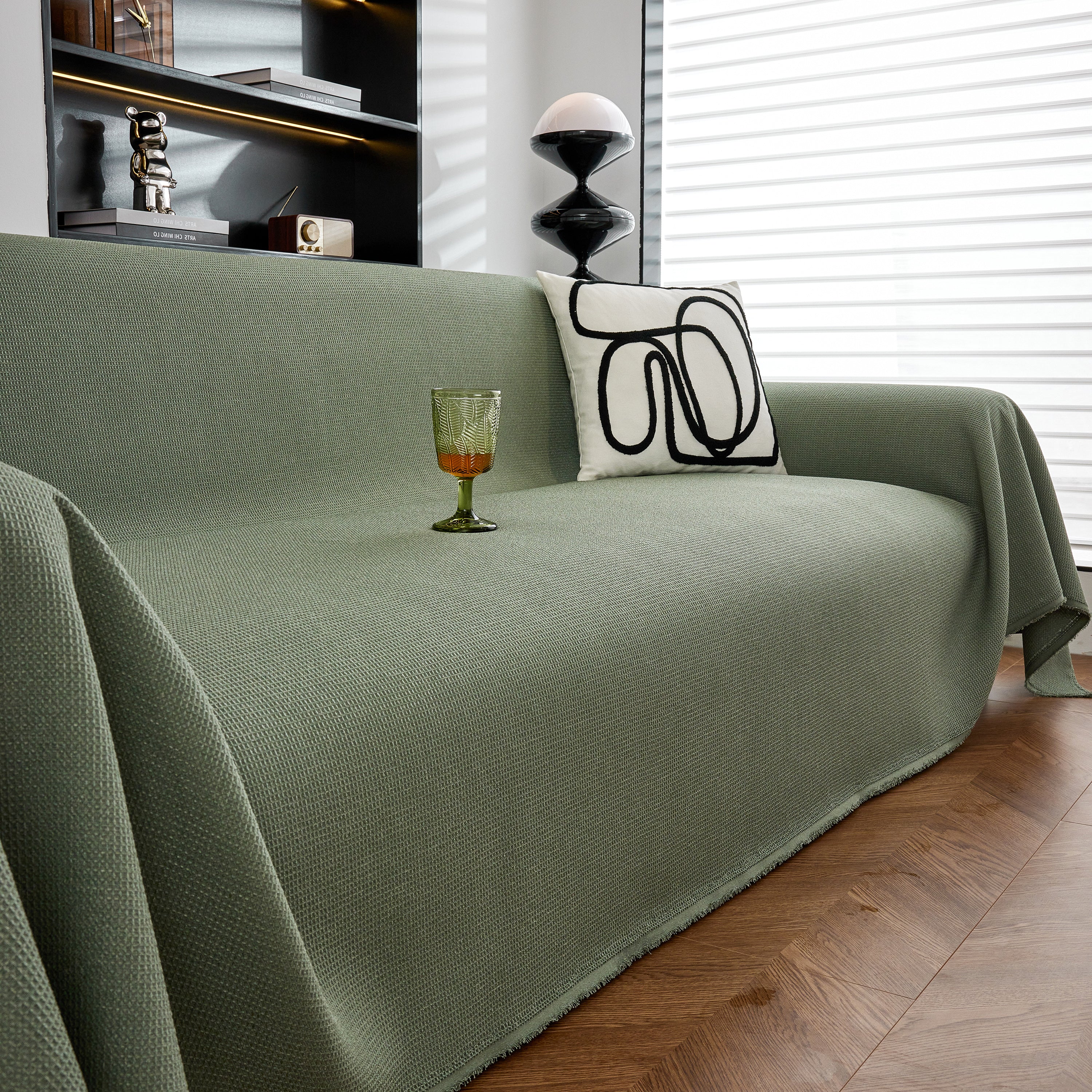 Waterproof Waffle Lattice Sofa Throw, Sofa Towel Cover for Couches, Simple Sofa Cover Blanket - Image 183