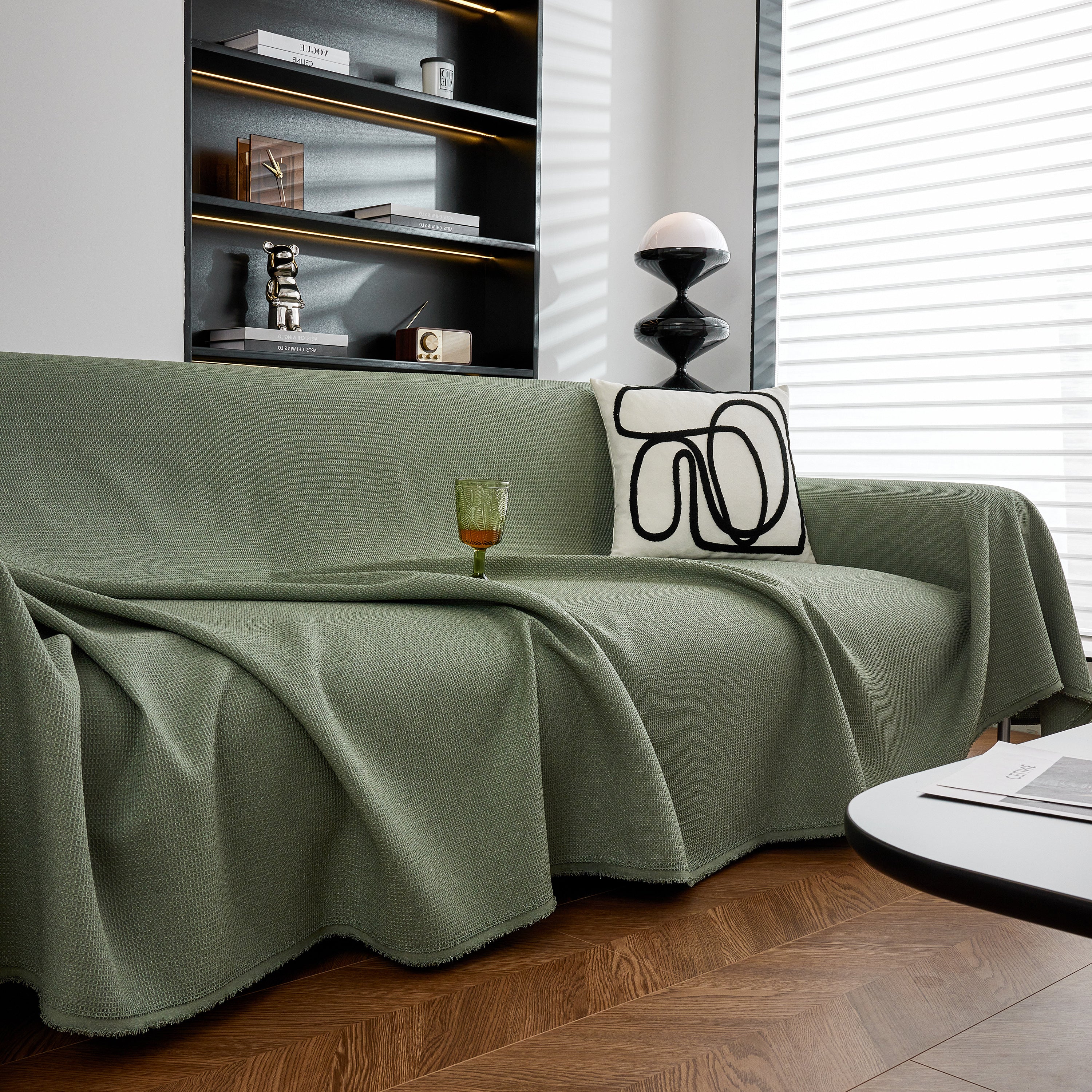Waterproof Waffle Lattice Sofa Throw, Sofa Towel Cover for Couches, Simple Sofa Cover Blanket - Image 184
