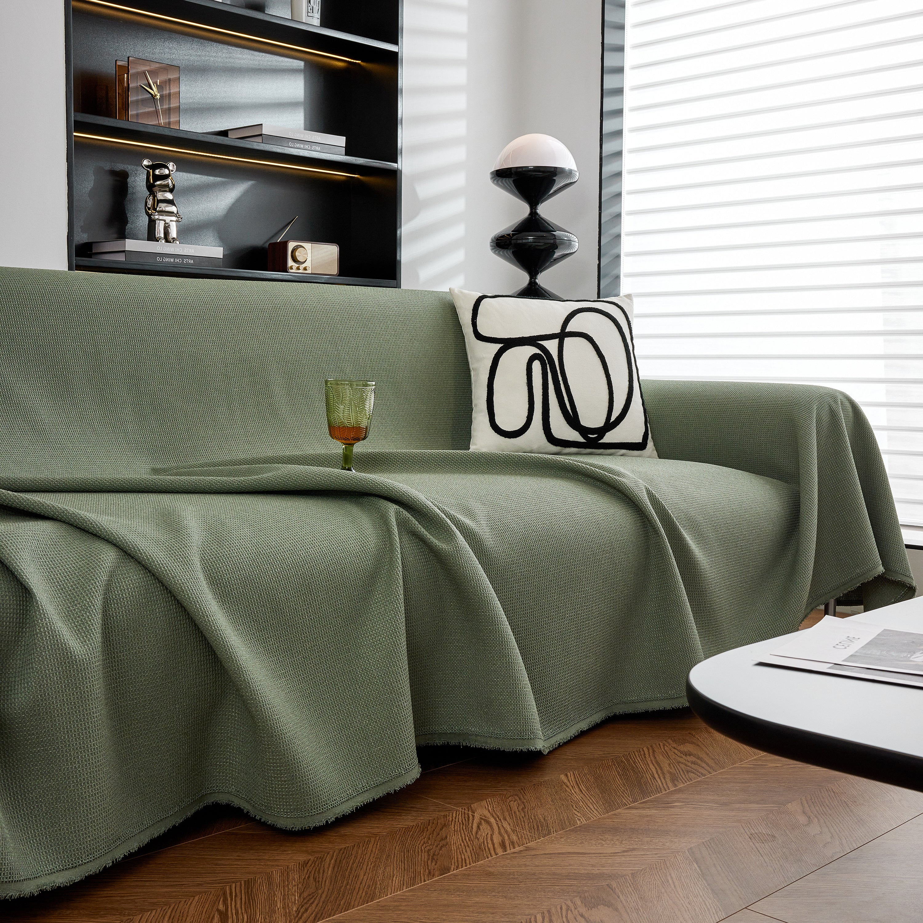 Waterproof Waffle Lattice Sofa Throw, Sofa Towel Cover for Couches, Simple Sofa Cover Blanket - Image 185