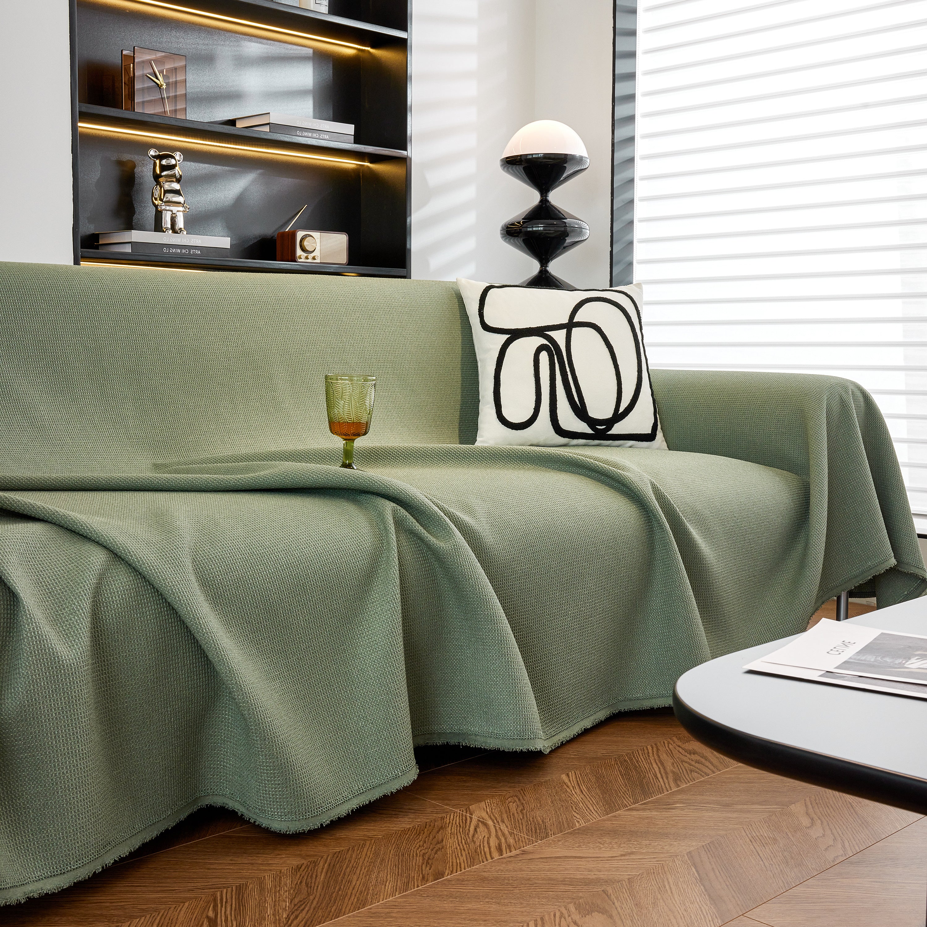 Waterproof Waffle Lattice Sofa Throw, Sofa Towel Cover for Couches, Simple Sofa Cover Blanket - Image 186
