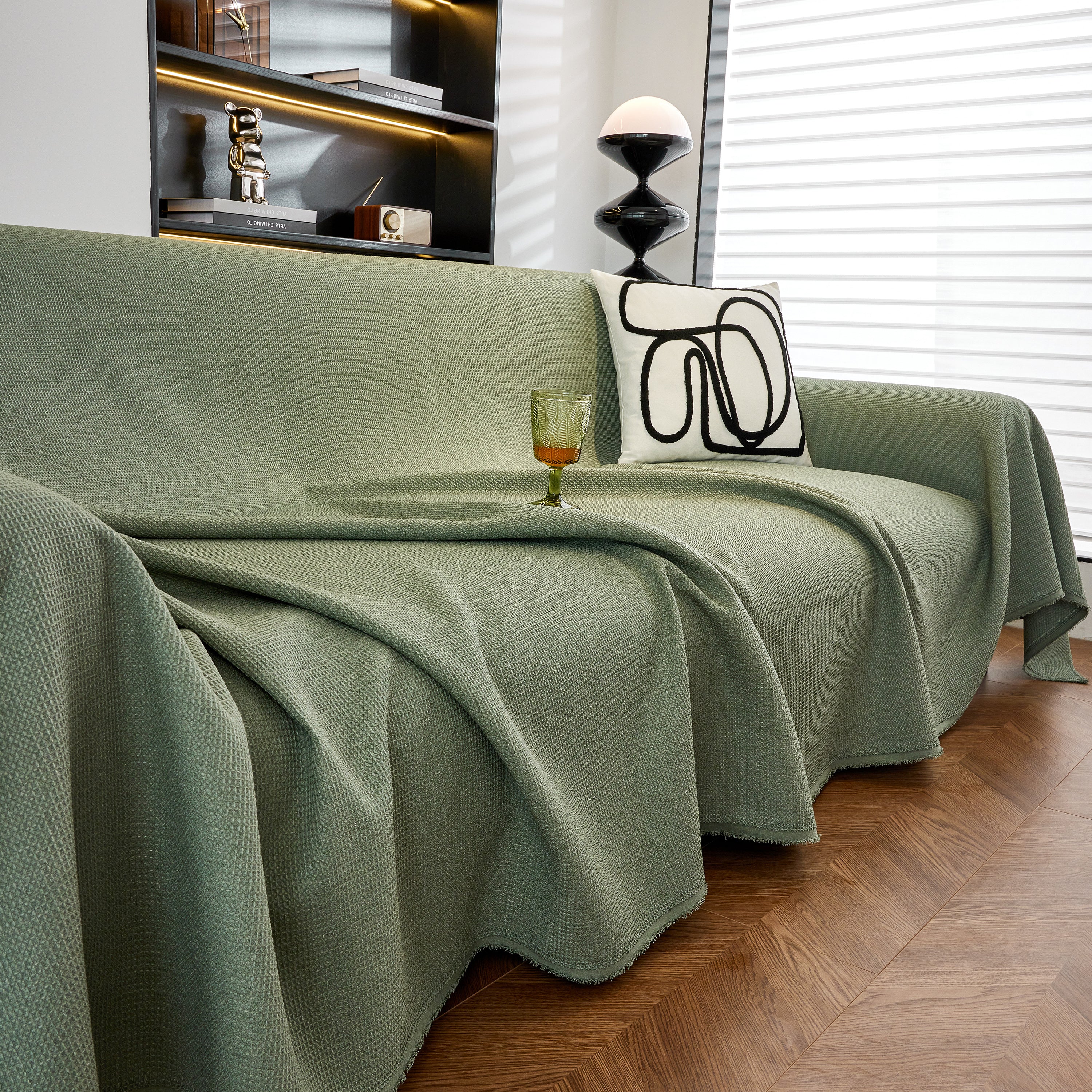 Waterproof Waffle Lattice Sofa Throw, Sofa Towel Cover for Couches, Simple Sofa Cover Blanket - Image 187