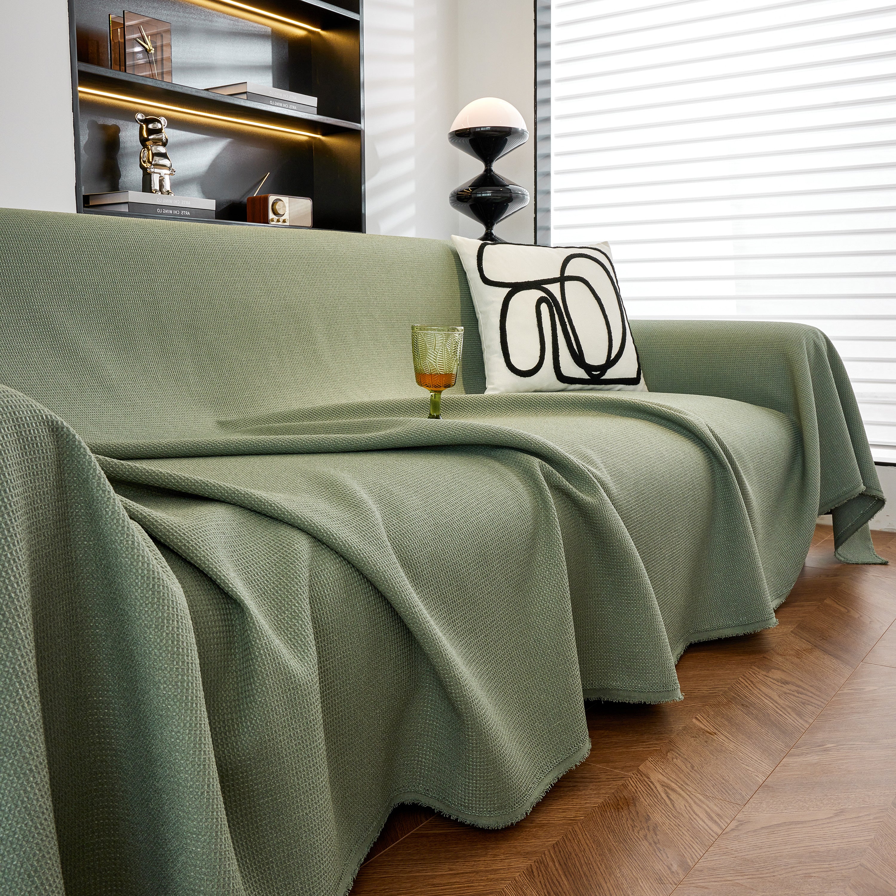 Waterproof Waffle Lattice Sofa Throw, Sofa Towel Cover for Couches, Simple Sofa Cover Blanket - Image 188