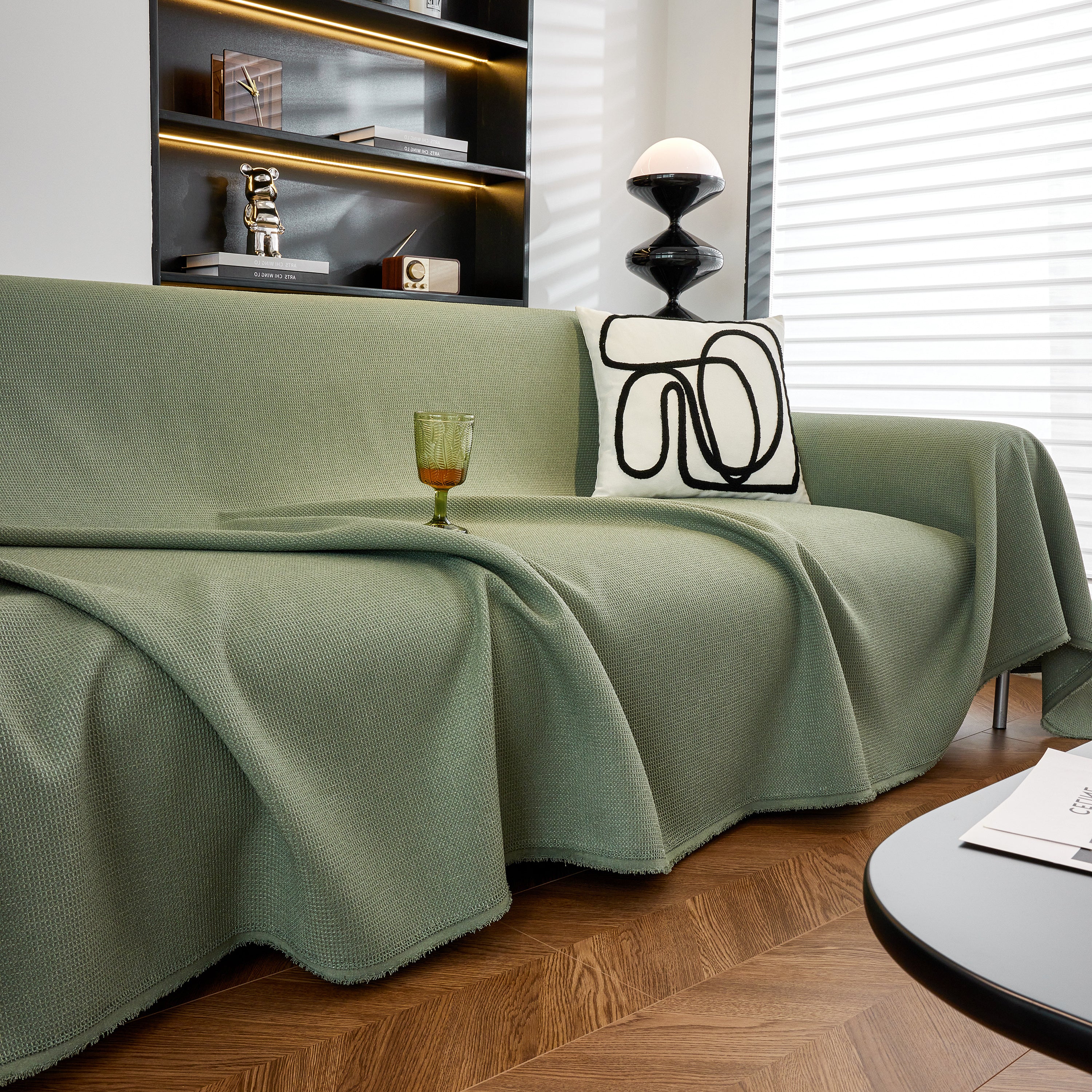 Waterproof Waffle Lattice Sofa Throw, Sofa Towel Cover for Couches, Simple Sofa Cover Blanket - Image 189