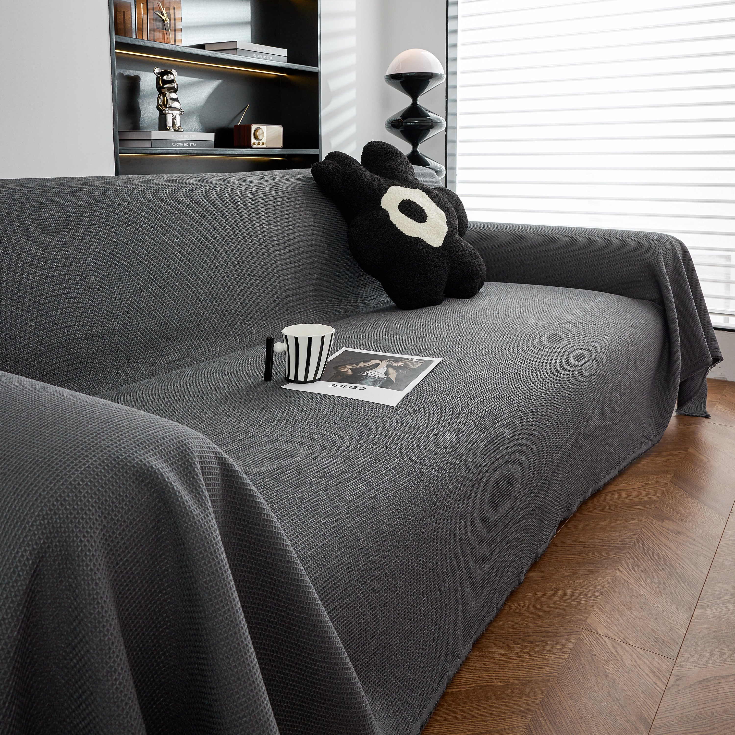 Waterproof Waffle Lattice Sofa Throw, Sofa Towel Cover for Couches, Simple Sofa Cover Blanket - Image 19