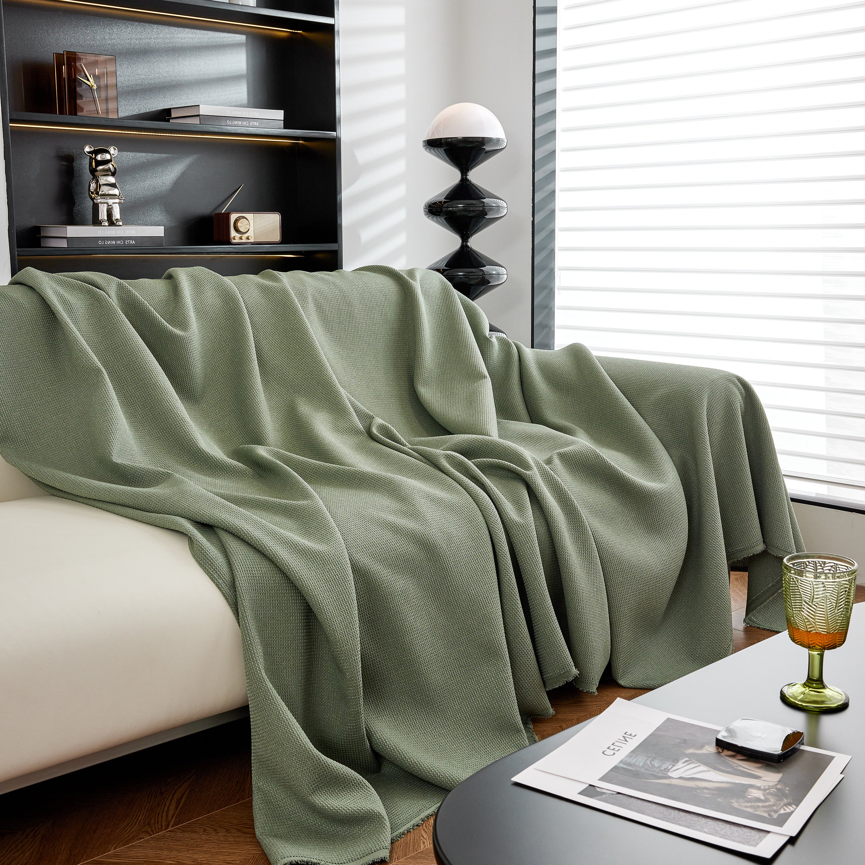 Waterproof Waffle Lattice Sofa Throw, Sofa Towel Cover for Couches, Simple Sofa Cover Blanket - Image 193