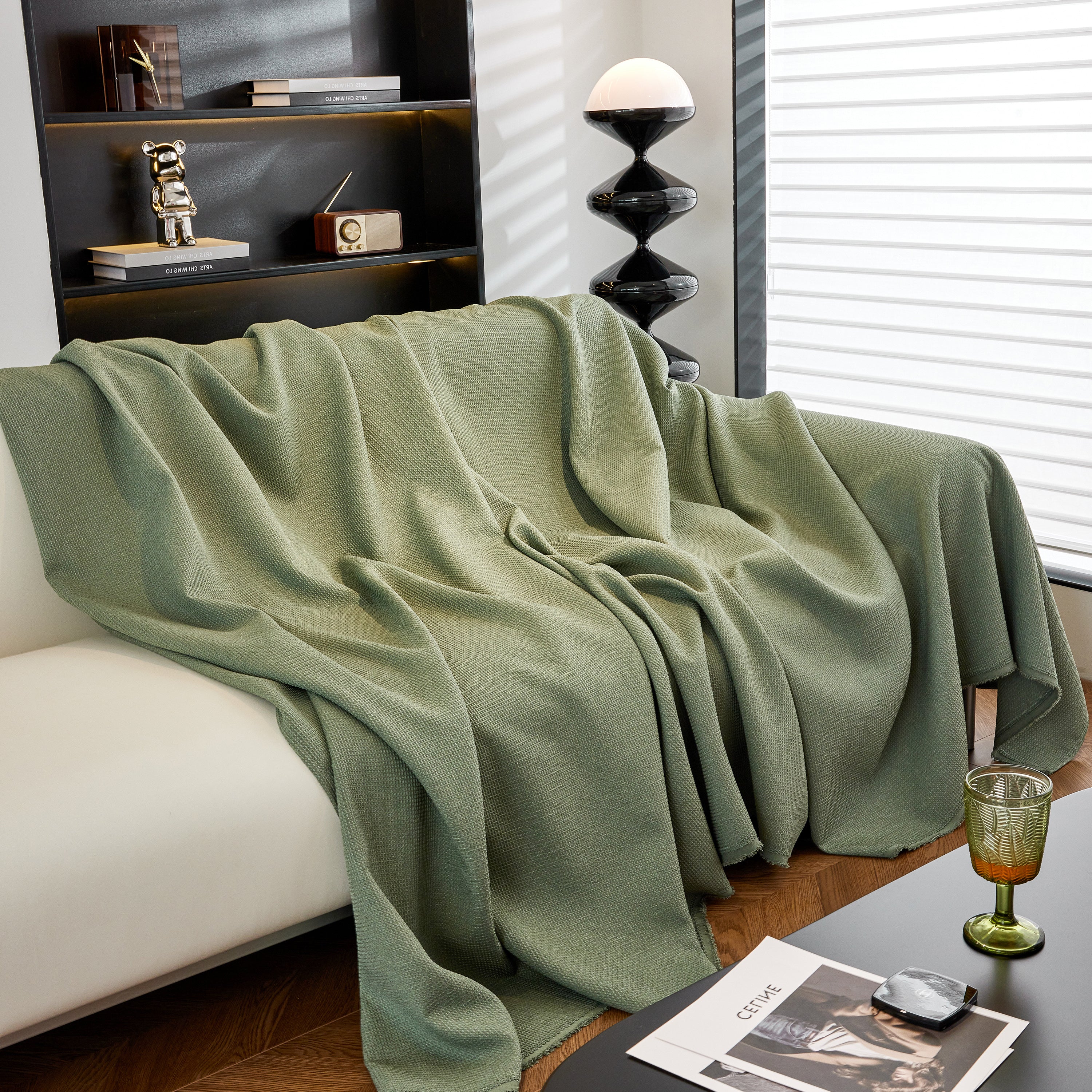 Waterproof Waffle Lattice Sofa Throw, Sofa Towel Cover for Couches, Simple Sofa Cover Blanket - Image 195