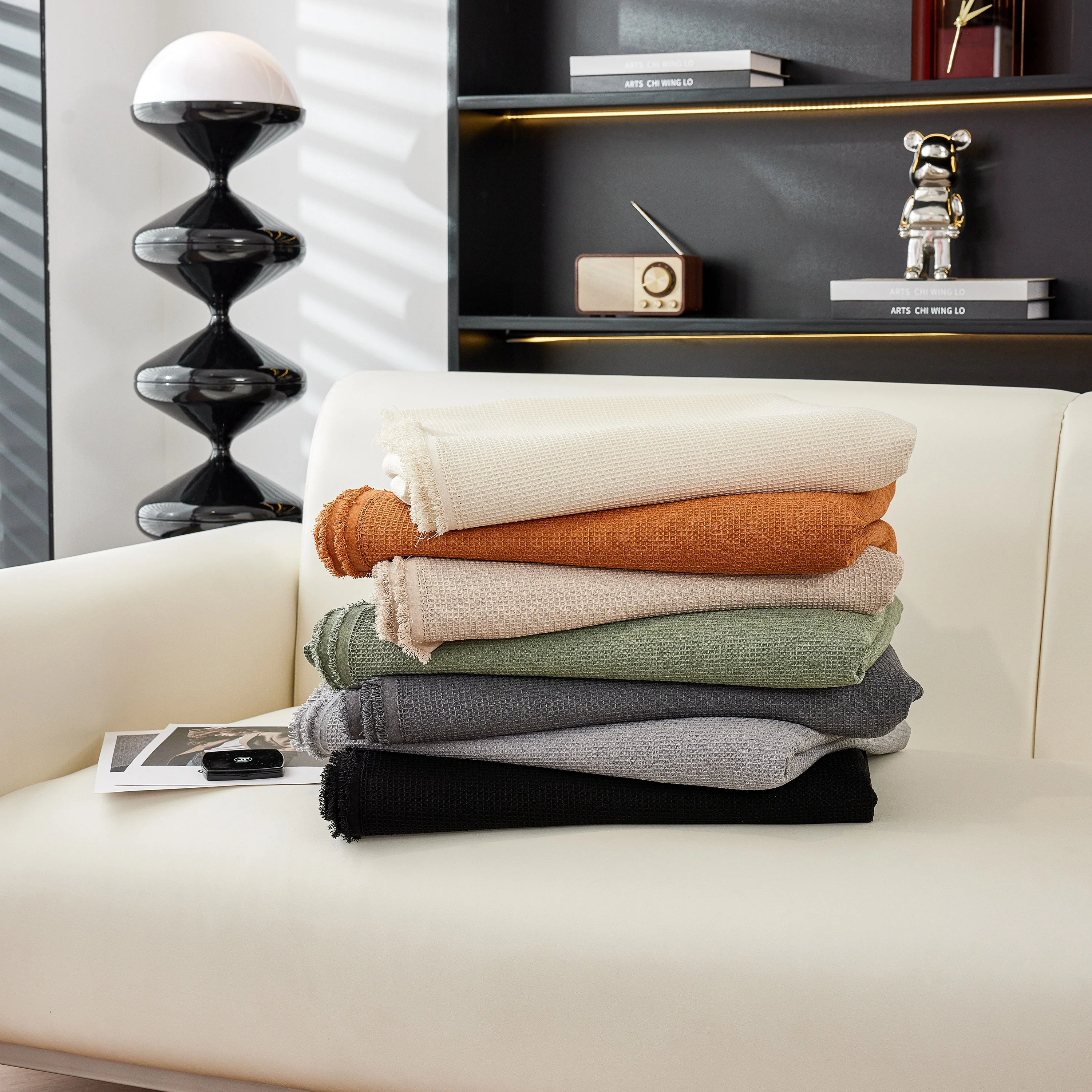 Waterproof Waffle Lattice Sofa Throw, Sofa Towel Cover for Couches, Simple Sofa Cover Blanket - Image 208