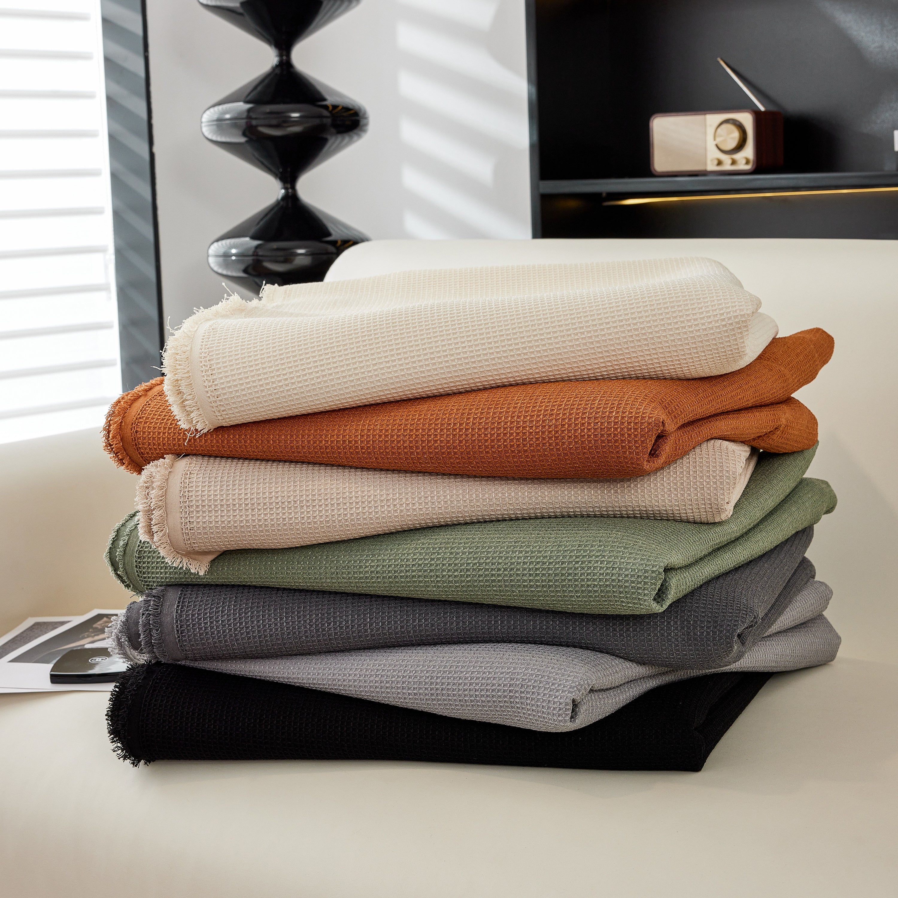 Waterproof Waffle Lattice Sofa Throw, Sofa Towel Cover for Couches, Simple Sofa Cover Blanket - Image 210