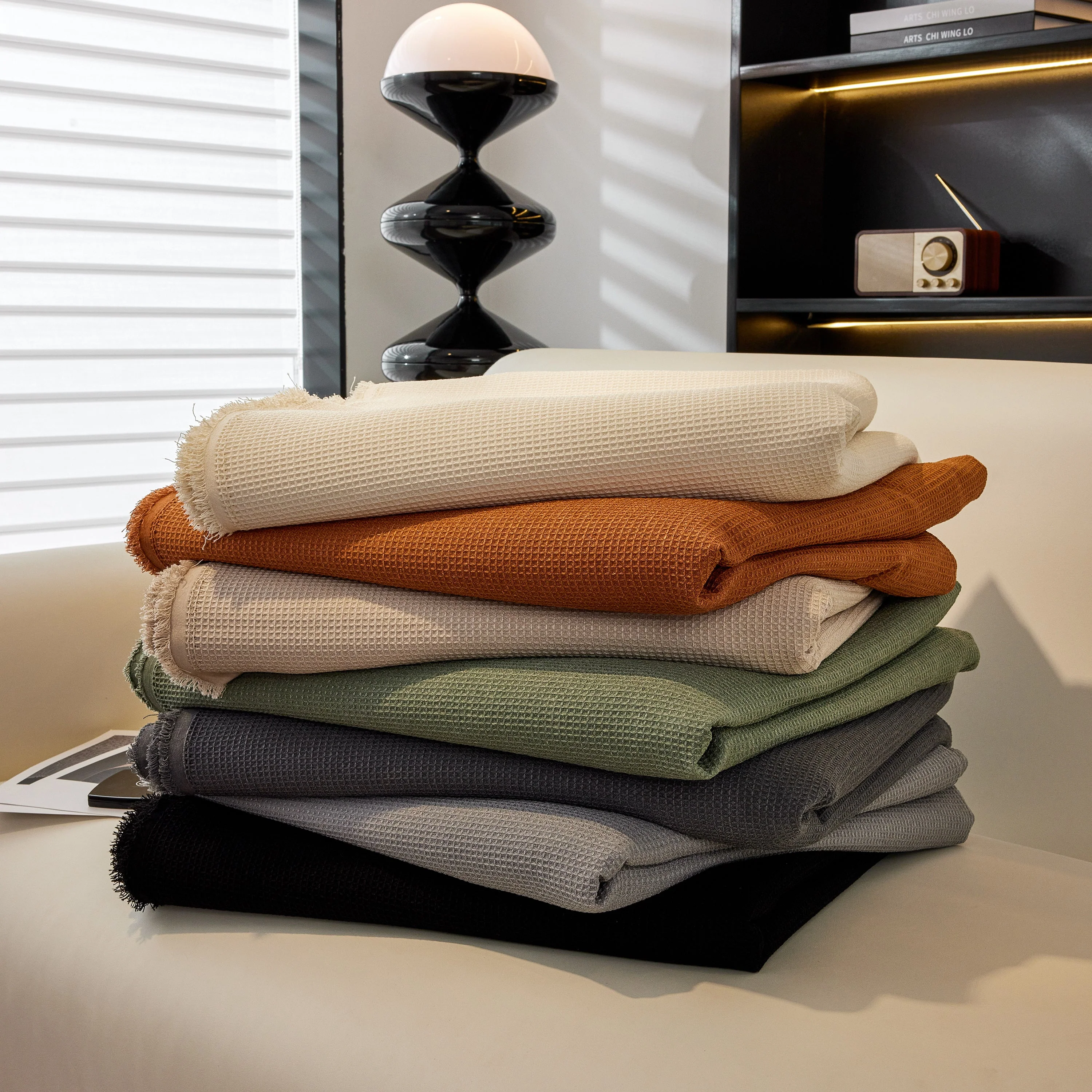 Waterproof Waffle Lattice Sofa Throw, Sofa Towel Cover for Couches, Simple Sofa Cover Blanket - Image 215