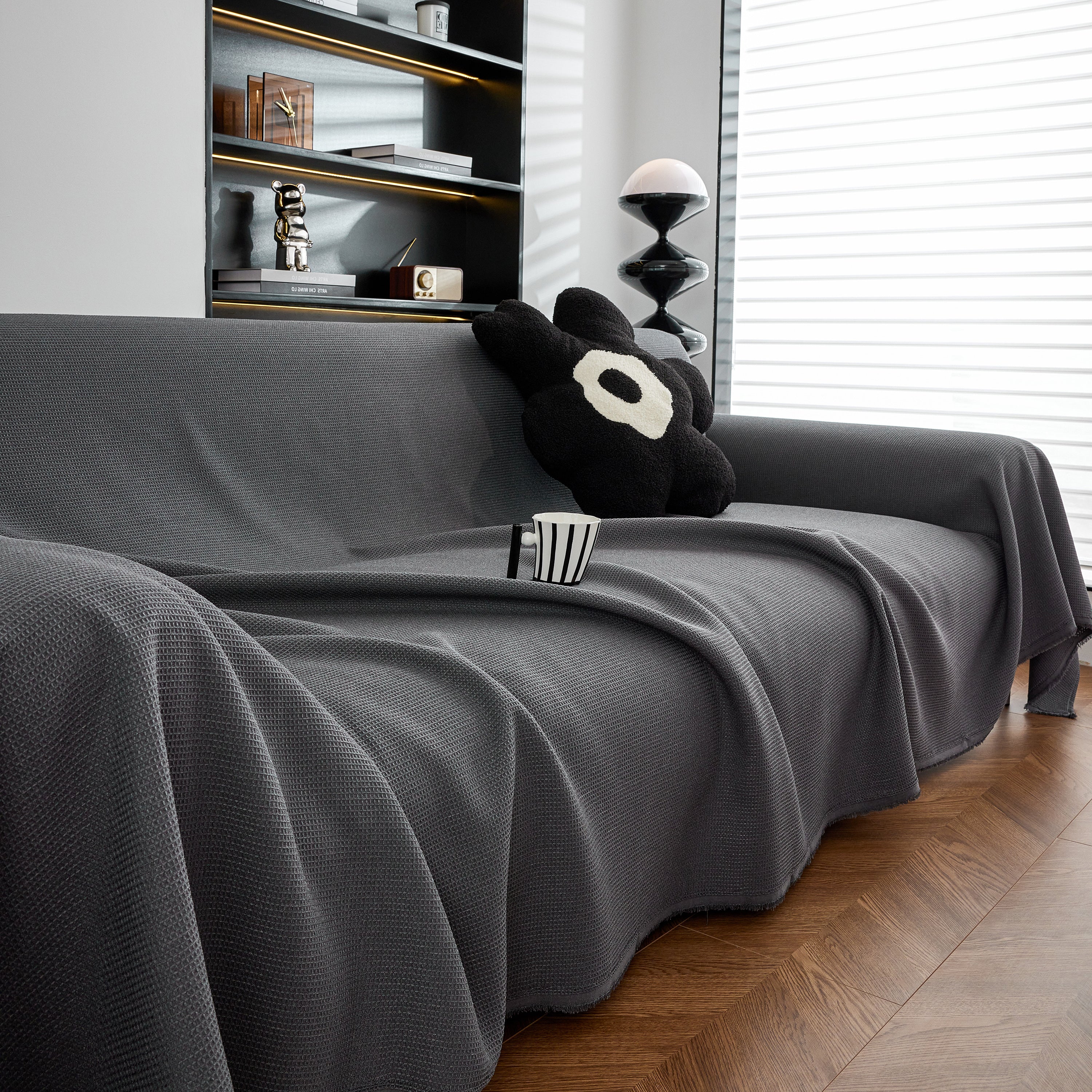 Waterproof Waffle Lattice Sofa Throw, Sofa Towel Cover for Couches, Simple Sofa Cover Blanket - Image 22