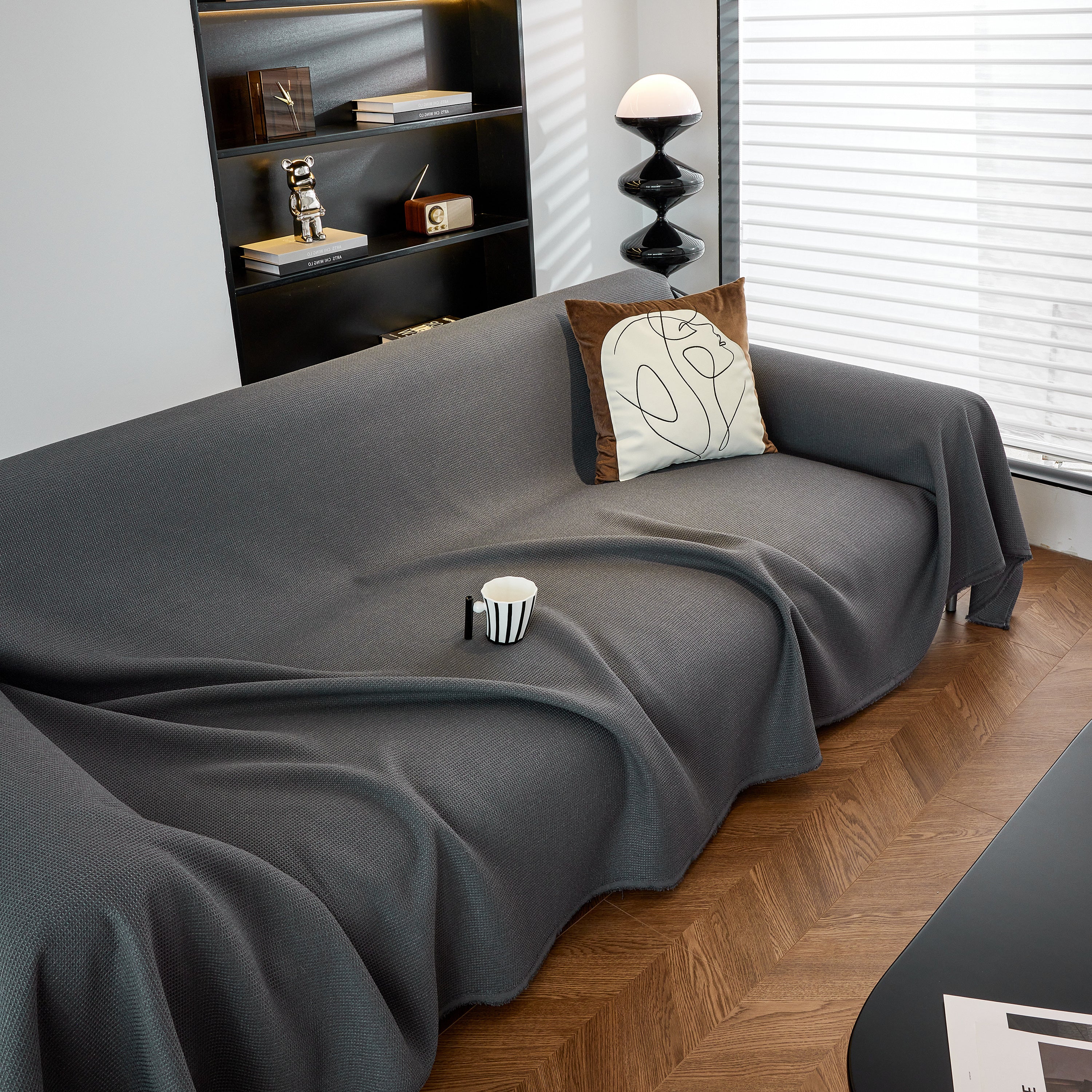 Waterproof Waffle Lattice Sofa Throw, Sofa Towel Cover for Couches, Simple Sofa Cover Blanket - Image 27