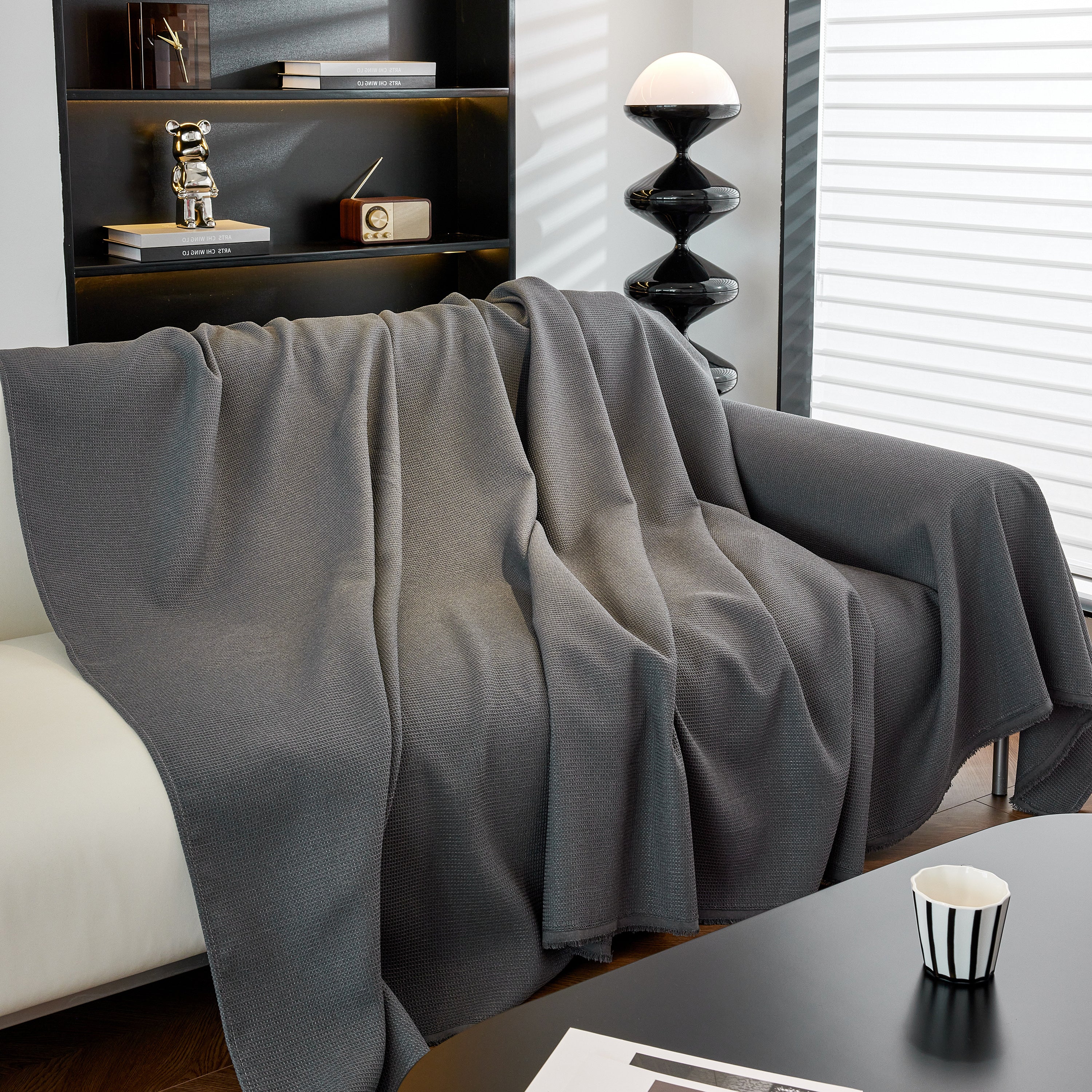 Waterproof Waffle Lattice Sofa Throw, Sofa Towel Cover for Couches, Simple Sofa Cover Blanket - Image 28