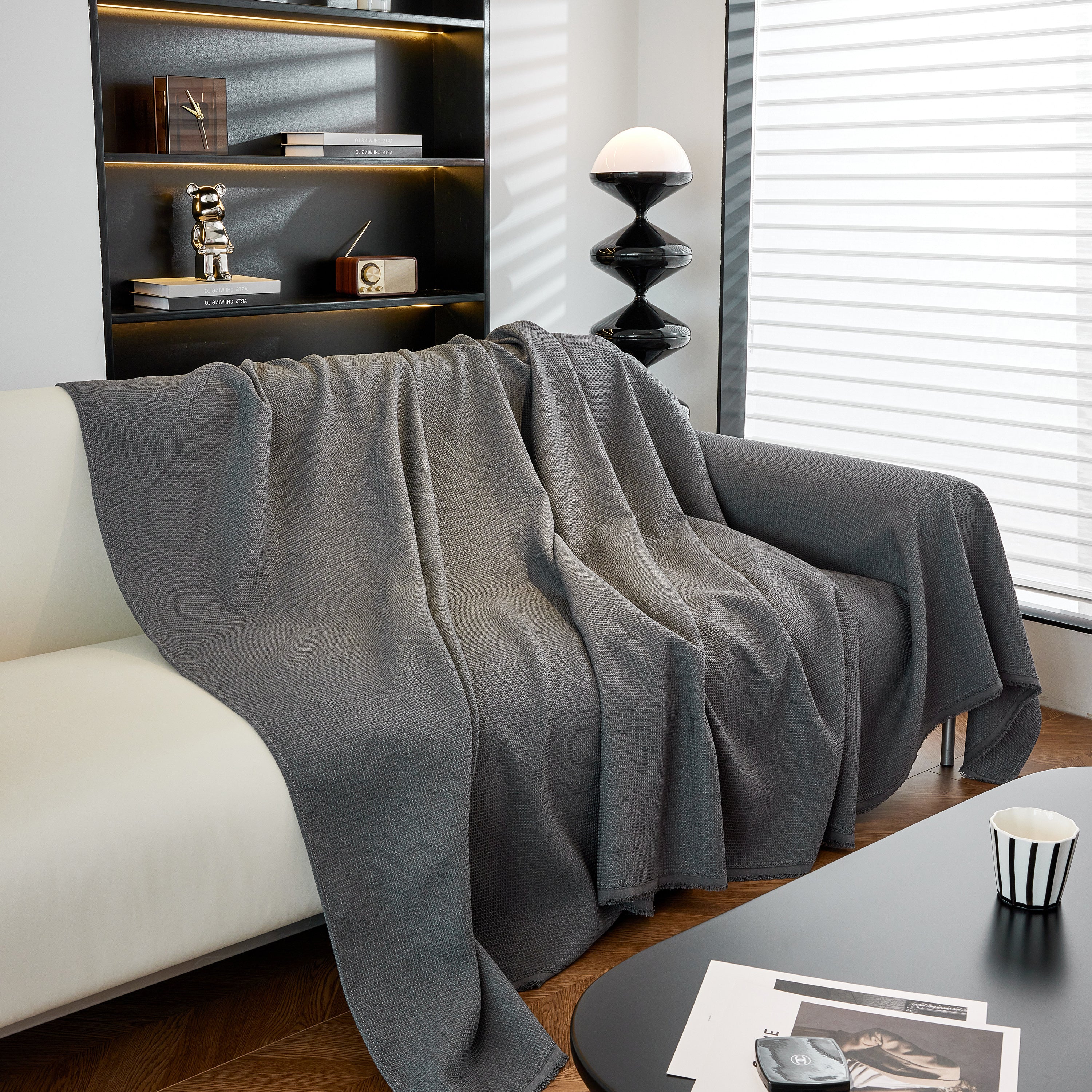 Waterproof Waffle Lattice Sofa Throw, Sofa Towel Cover for Couches, Simple Sofa Cover Blanket - Image 29