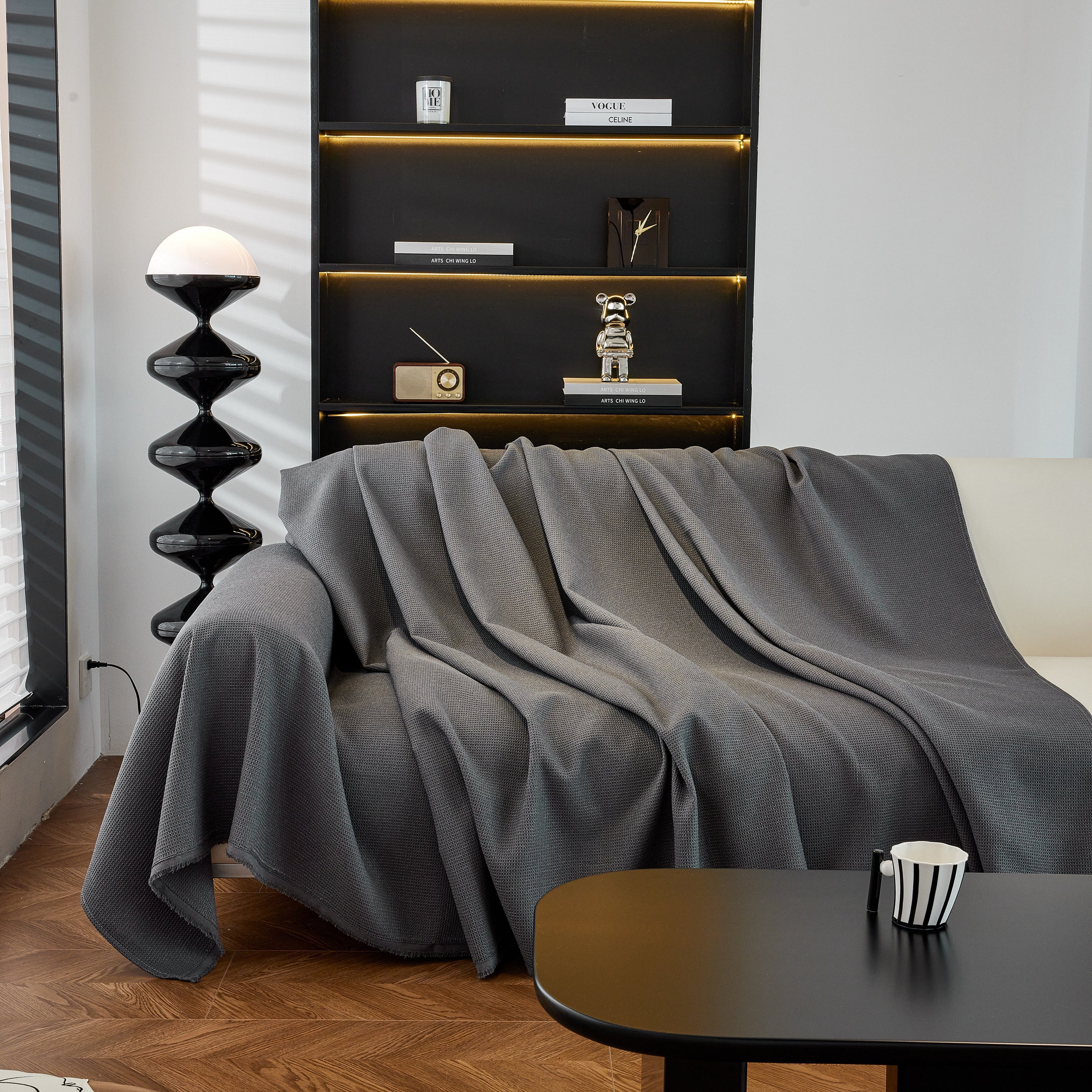 Waterproof Waffle Lattice Sofa Throw, Sofa Towel Cover for Couches, Simple Sofa Cover Blanket - Image 30