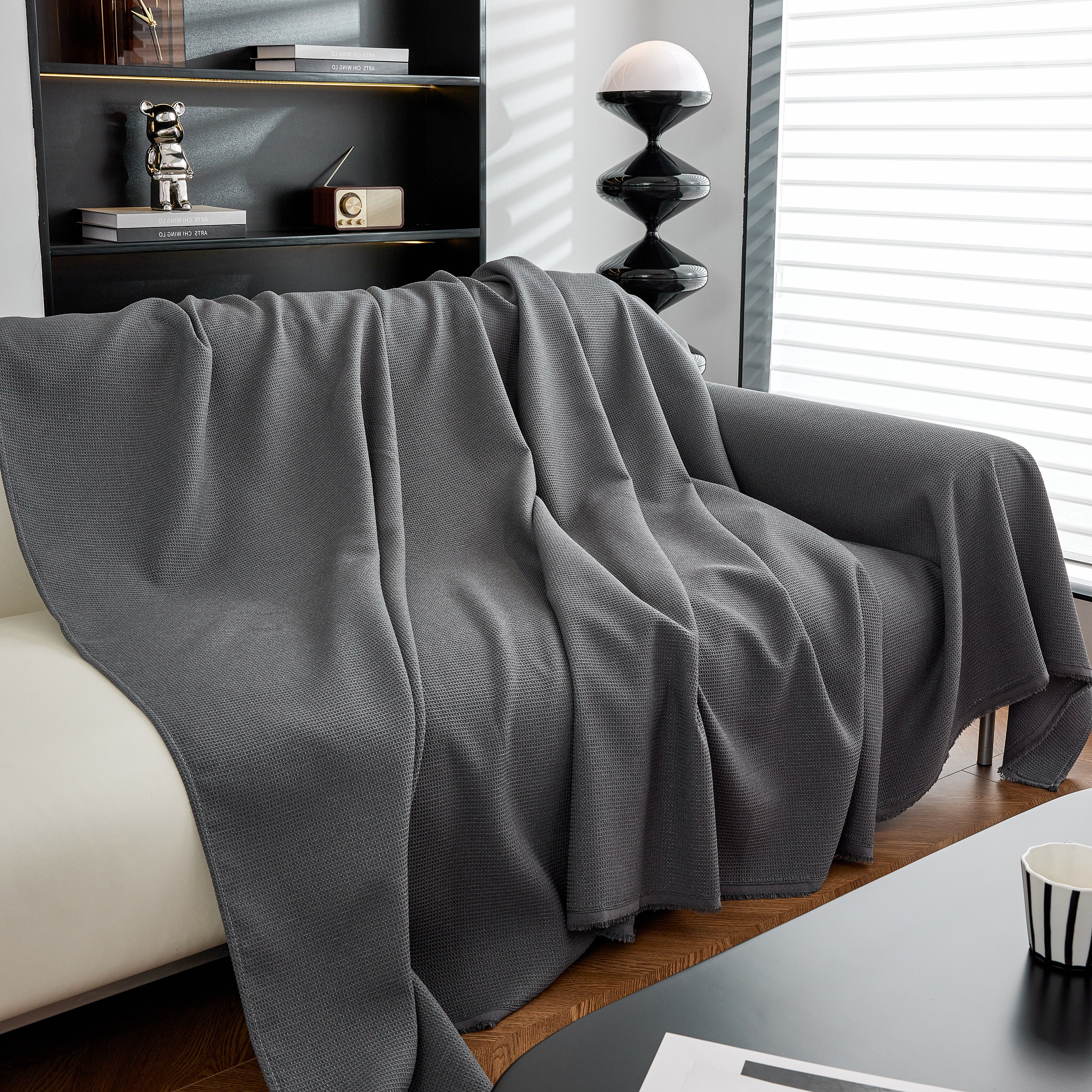 Waterproof Waffle Lattice Sofa Throw, Sofa Towel Cover for Couches, Simple Sofa Cover Blanket - Image 31
