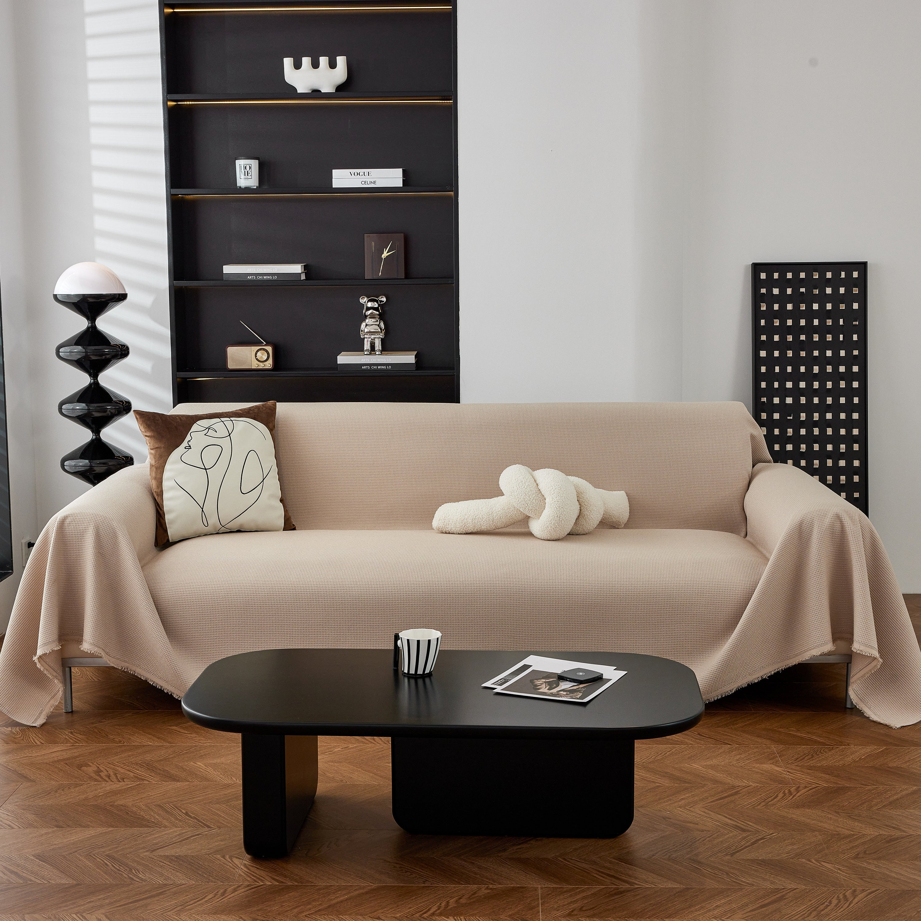 Waterproof Waffle Lattice Sofa Throw, Sofa Towel Cover for Couches, Simple Sofa Cover Blanket - Image 32