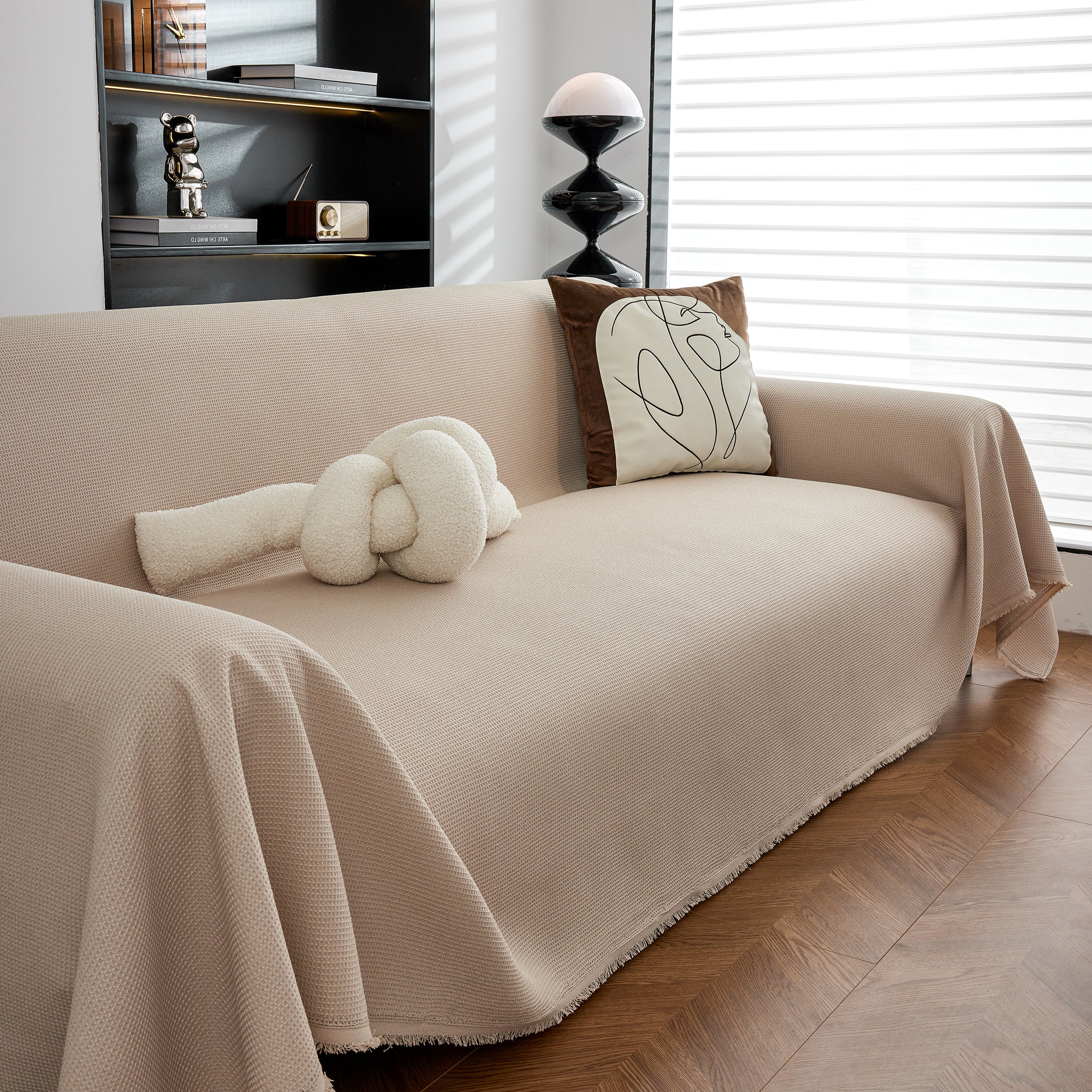 Waterproof Waffle Lattice Sofa Throw, Sofa Towel Cover for Couches, Simple Sofa Cover Blanket - Image 39