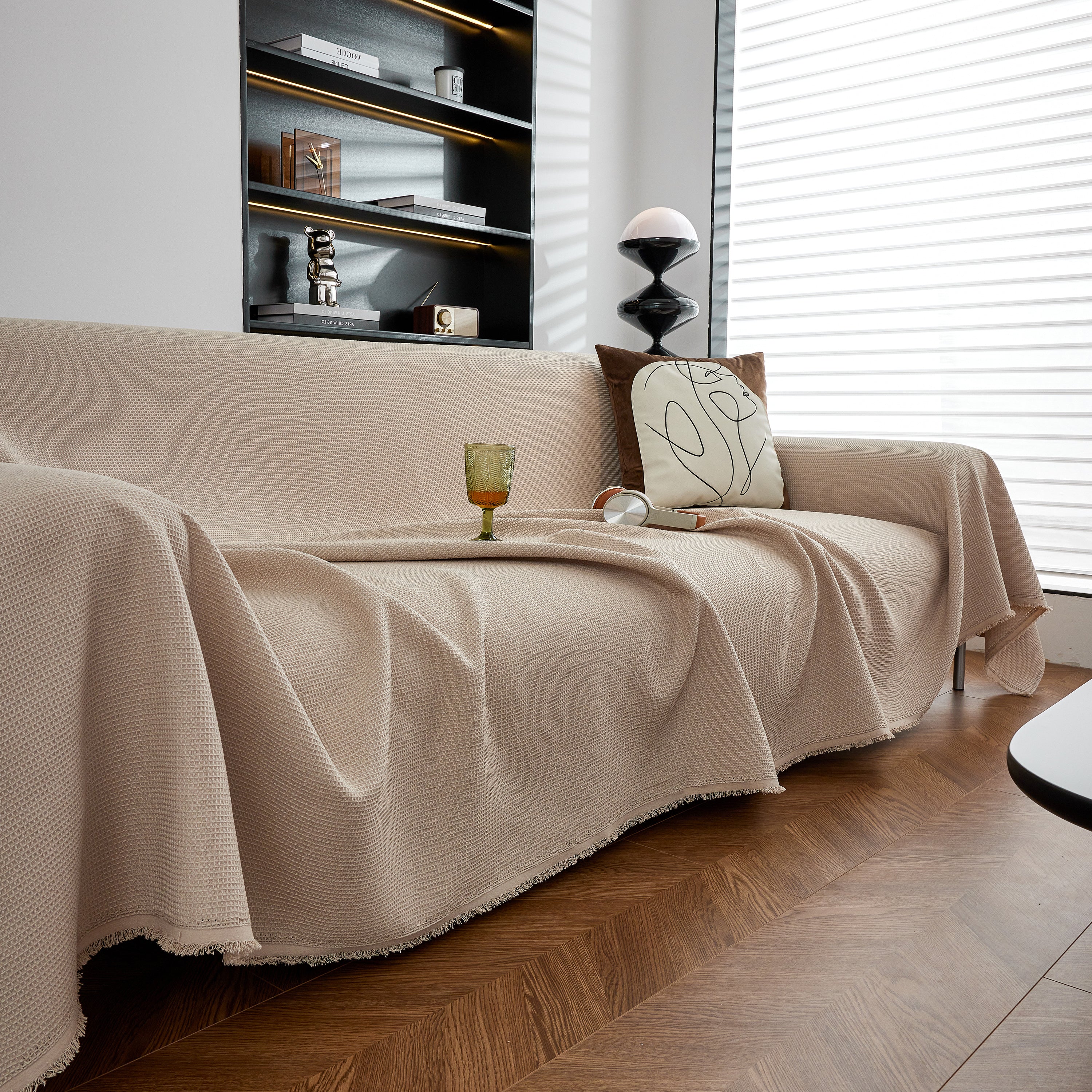Waterproof Waffle Lattice Sofa Throw, Sofa Towel Cover for Couches, Simple Sofa Cover Blanket - Image 45