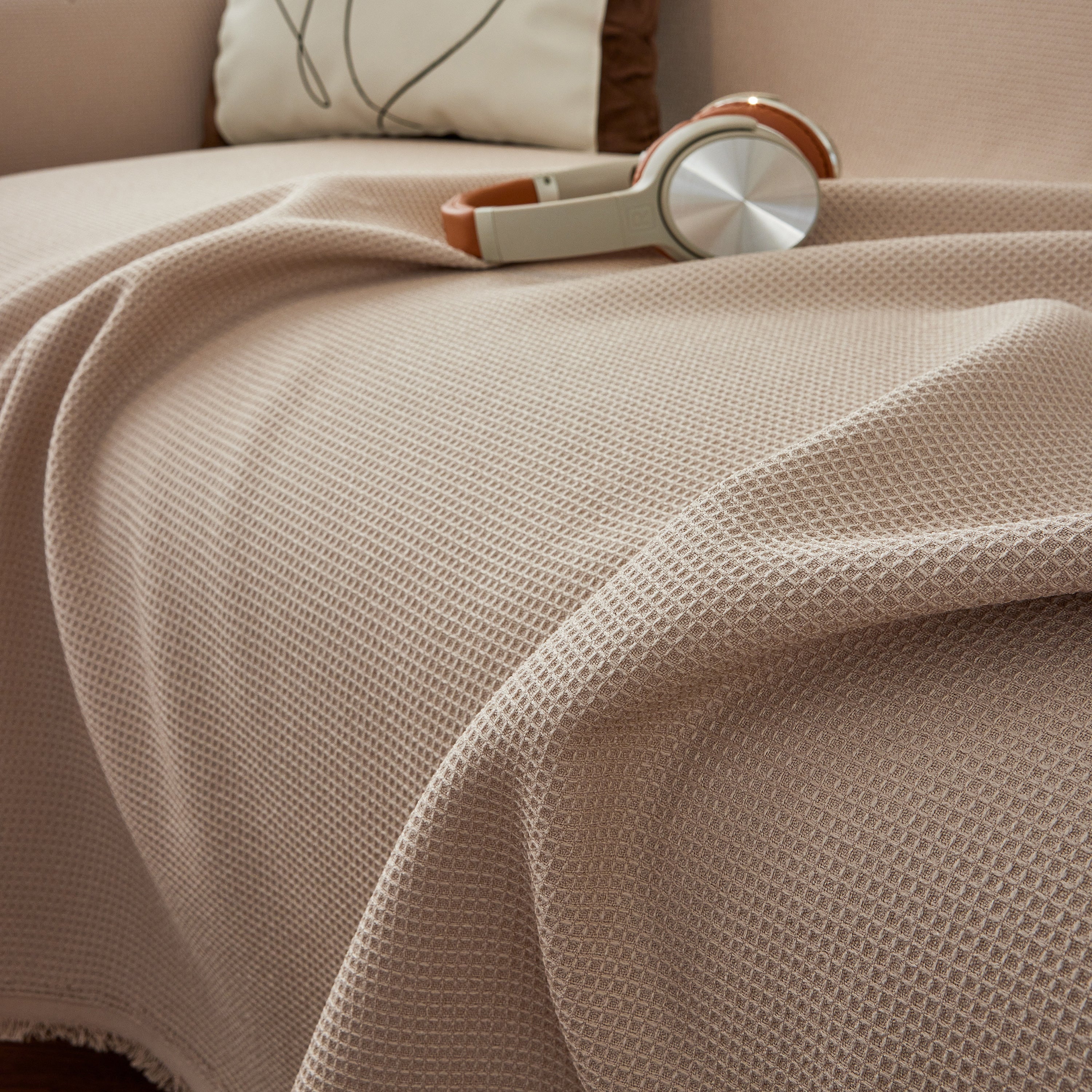 Waterproof Waffle Lattice Sofa Throw, Sofa Towel Cover for Couches, Simple Sofa Cover Blanket - Image 55