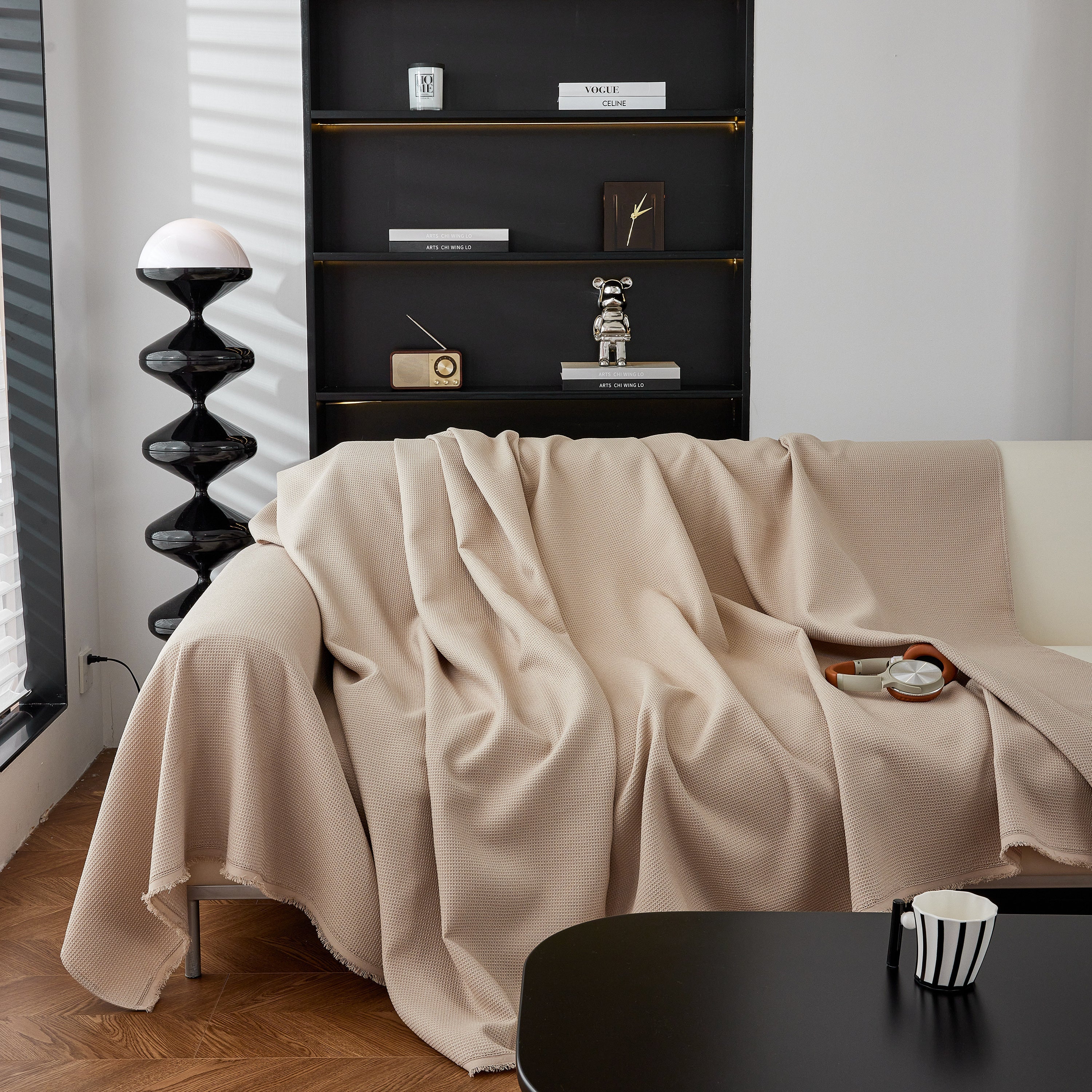 Waterproof Waffle Lattice Sofa Throw, Sofa Towel Cover for Couches, Simple Sofa Cover Blanket - Image 58