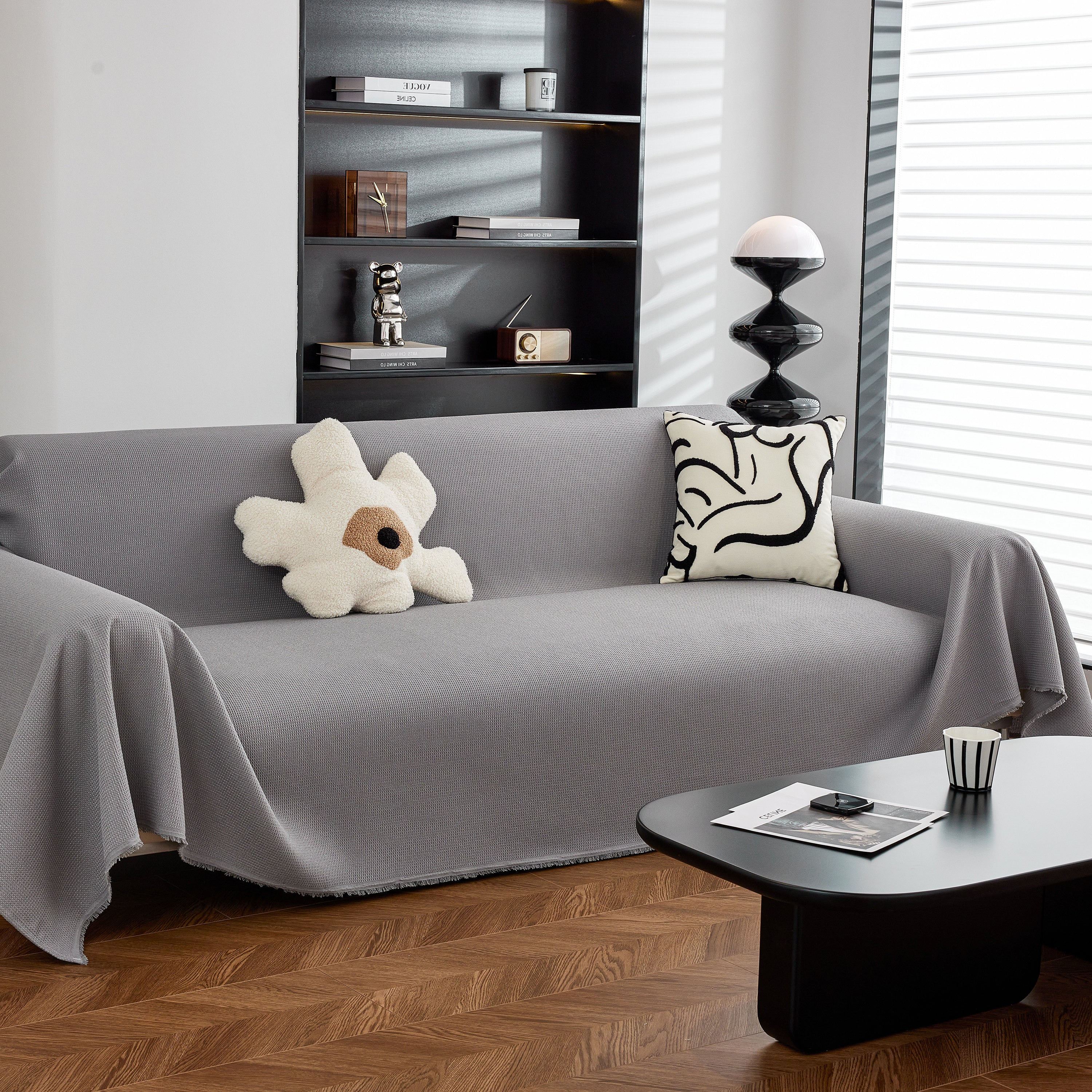 Waterproof Waffle Lattice Sofa Throw, Sofa Towel Cover for Couches, Simple Sofa Cover Blanket - Image 65
