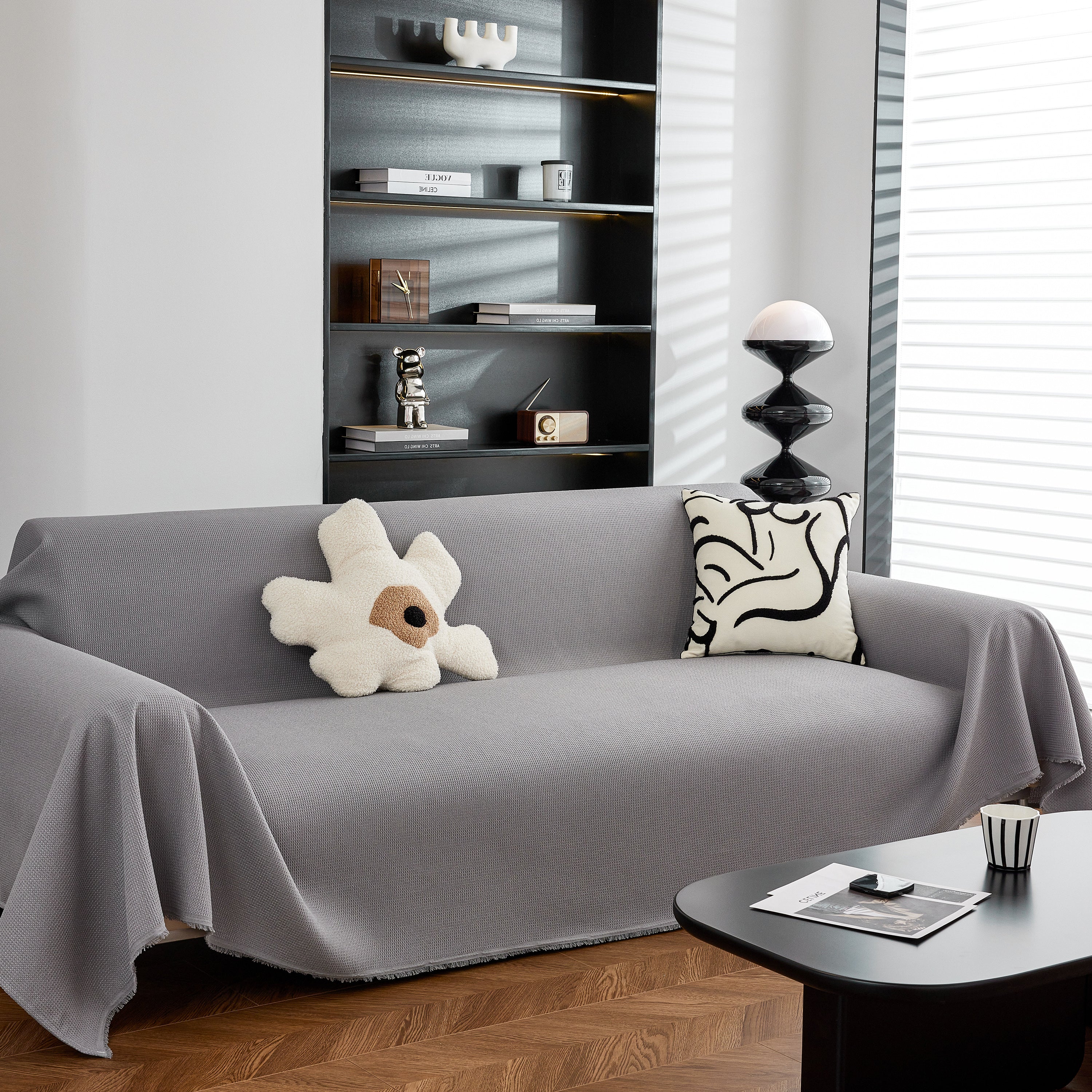 Waterproof Waffle Lattice Sofa Throw, Sofa Towel Cover for Couches, Simple Sofa Cover Blanket - Image 66