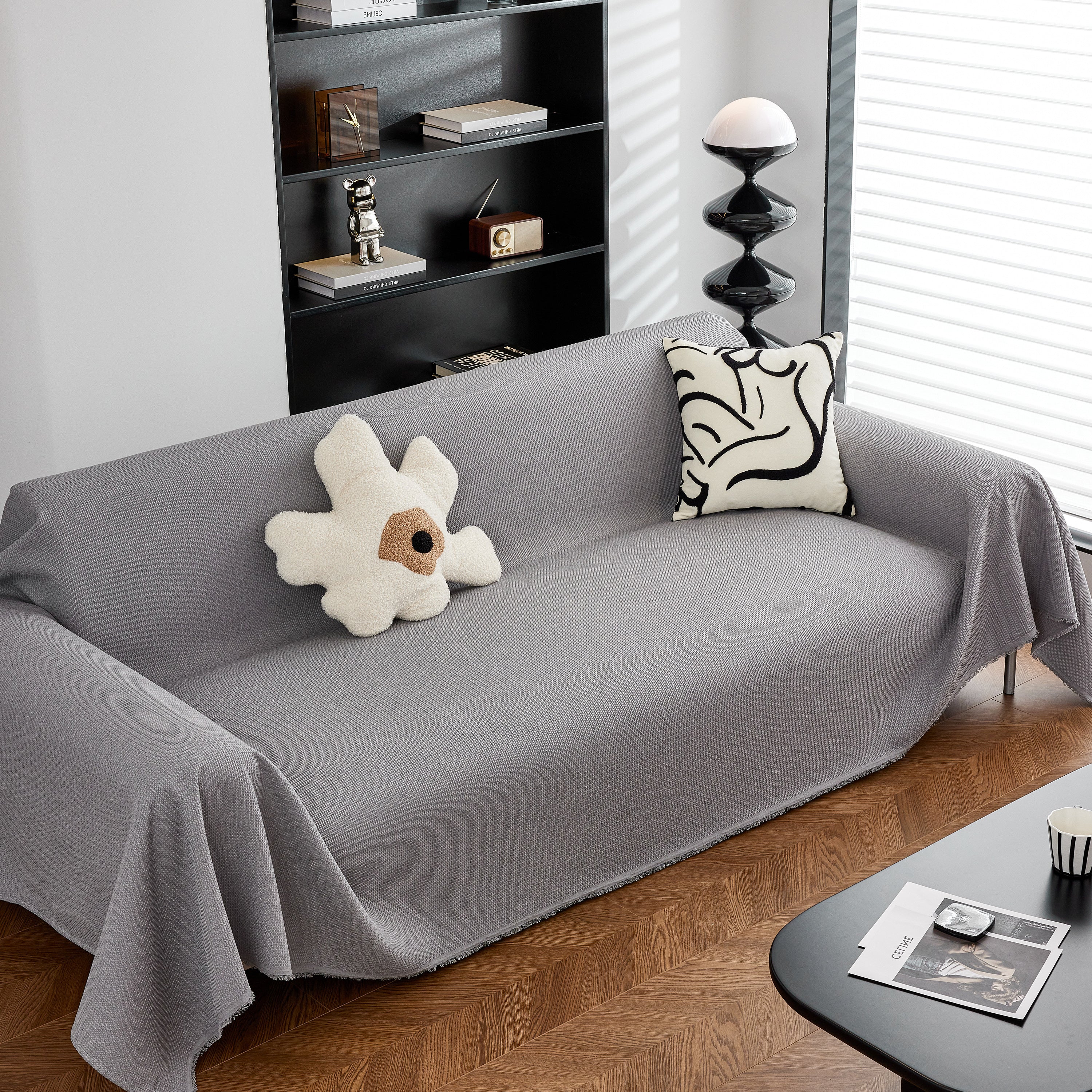 Waterproof Waffle Lattice Sofa Throw, Sofa Towel Cover for Couches, Simple Sofa Cover Blanket - Image 68