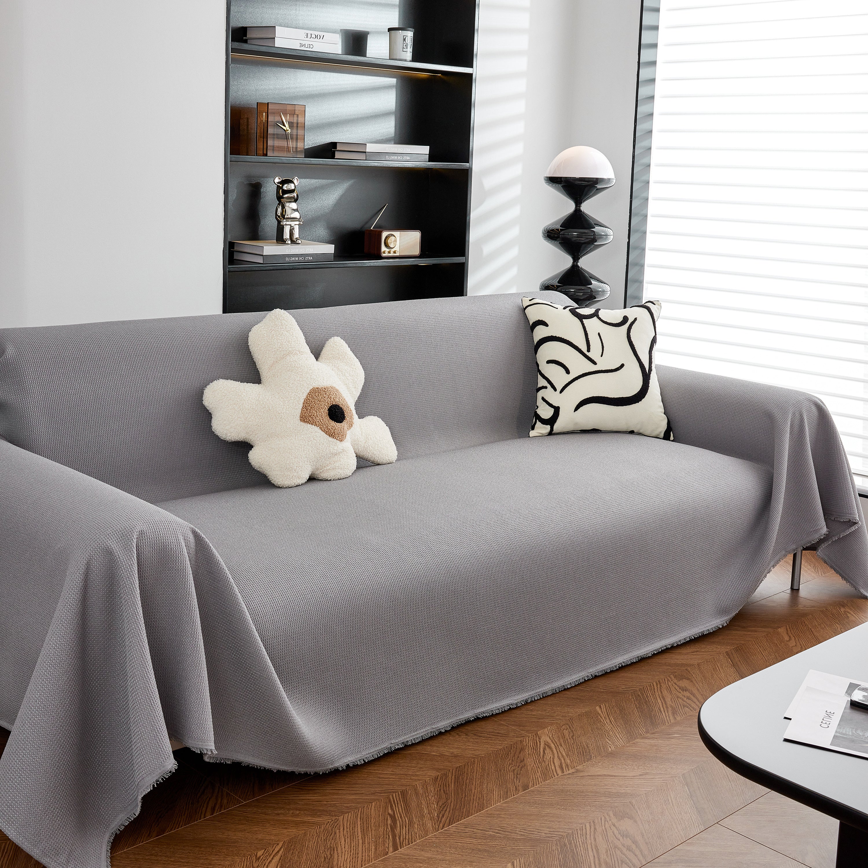 Waterproof Waffle Lattice Sofa Throw, Sofa Towel Cover for Couches, Simple Sofa Cover Blanket - Image 69
