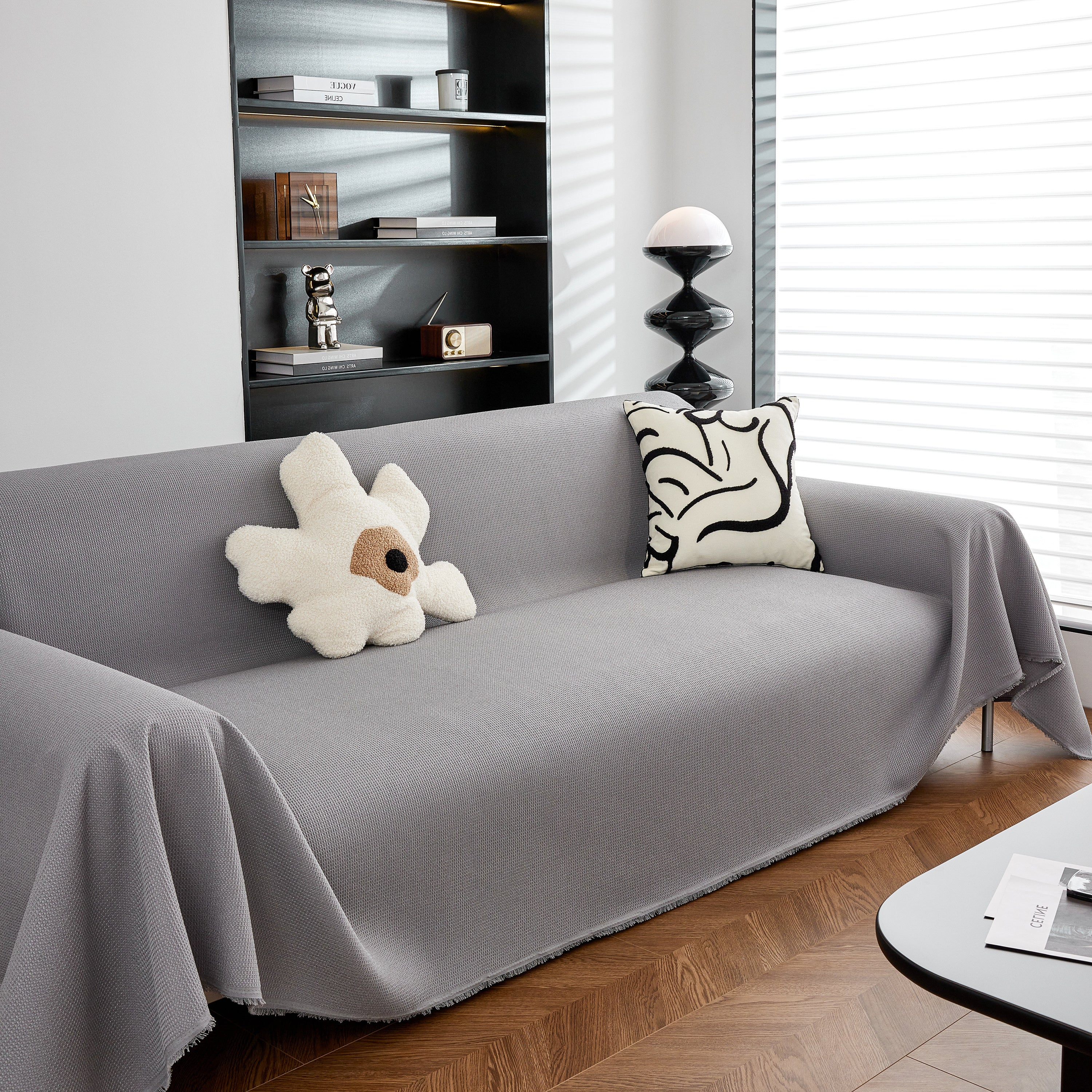 Waterproof Waffle Lattice Sofa Throw, Sofa Towel Cover for Couches, Simple Sofa Cover Blanket - Image 70